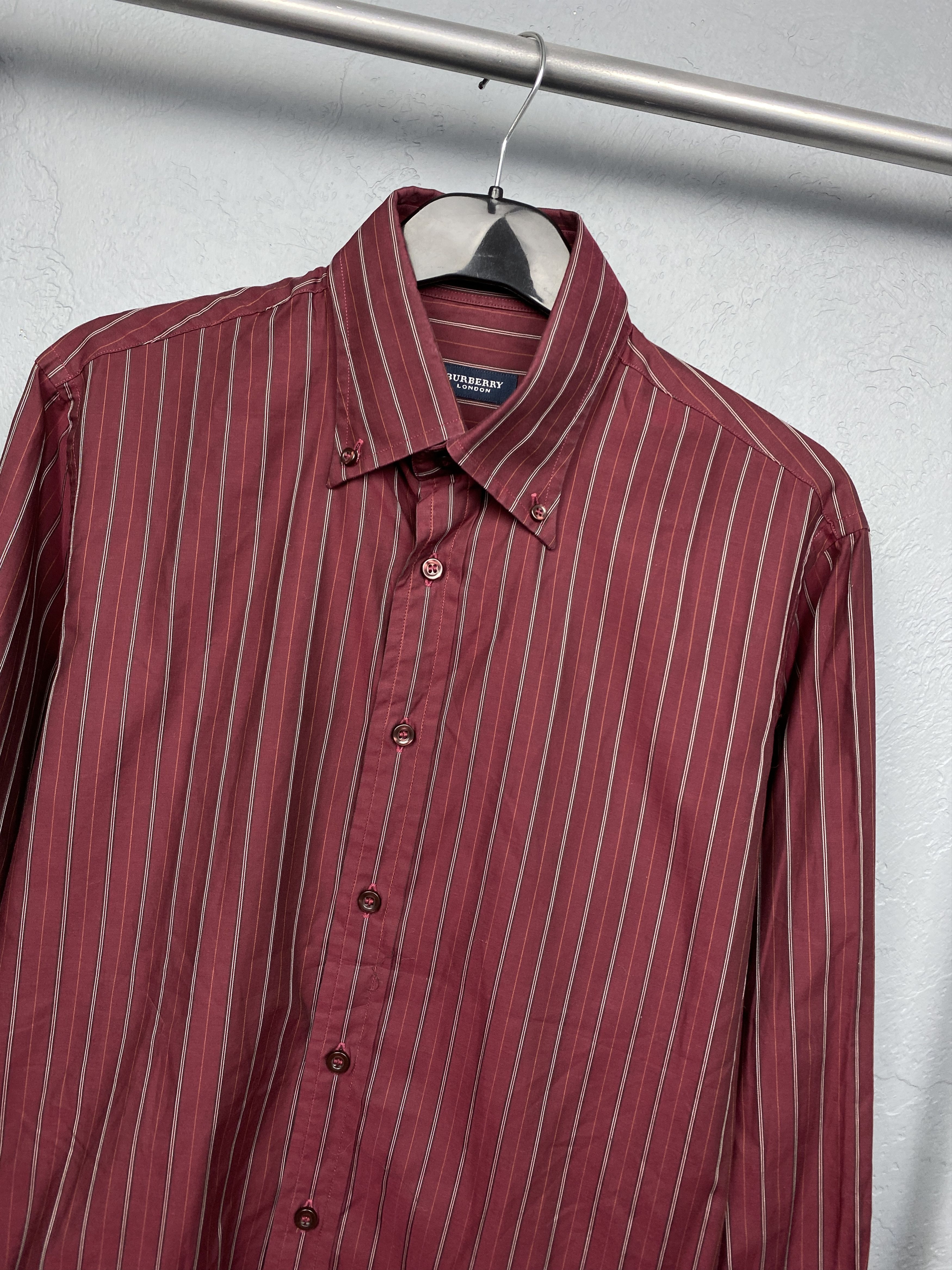 Burberry × Vintage Burberry London Vintage Mens Long Sleeve Shirt Size US L / EU 52-54 / 3 - 2 Thumbnail