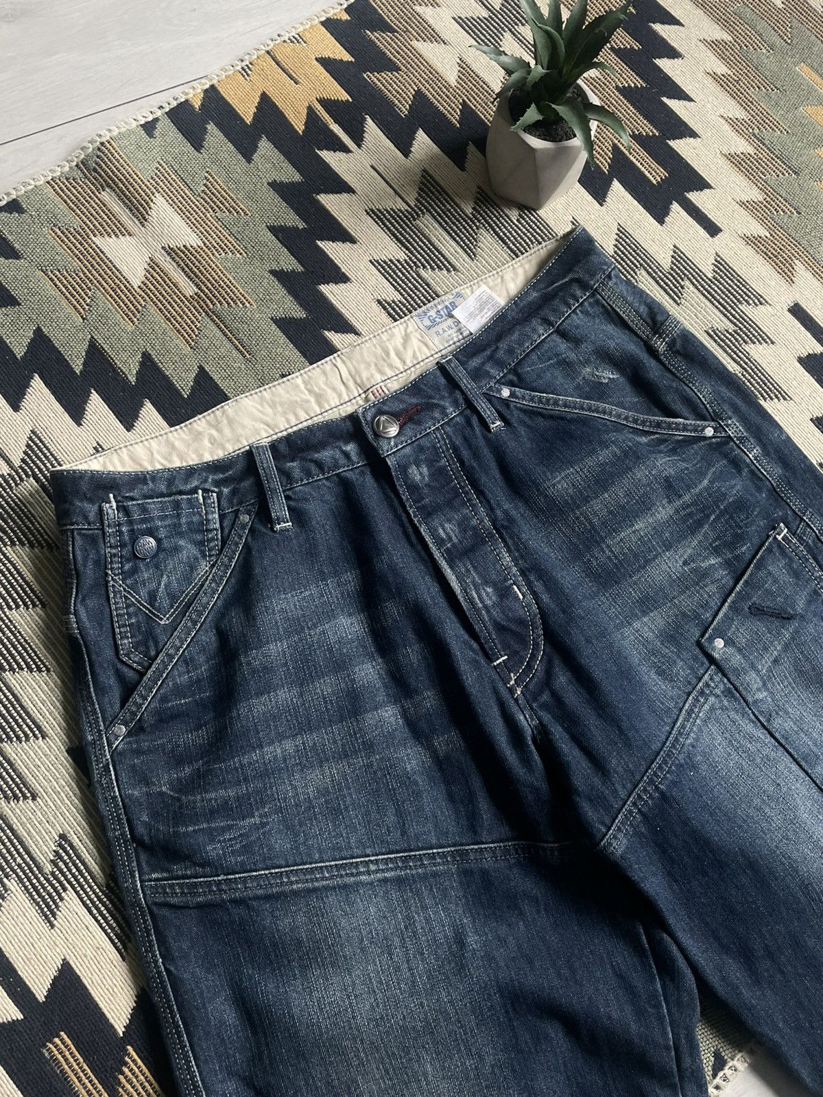 G-Star × Vintage Vintage Y2K G-Star Raw Big Logo Denim Shorts Size US 32 / EU 48 - 8 Thumbnail