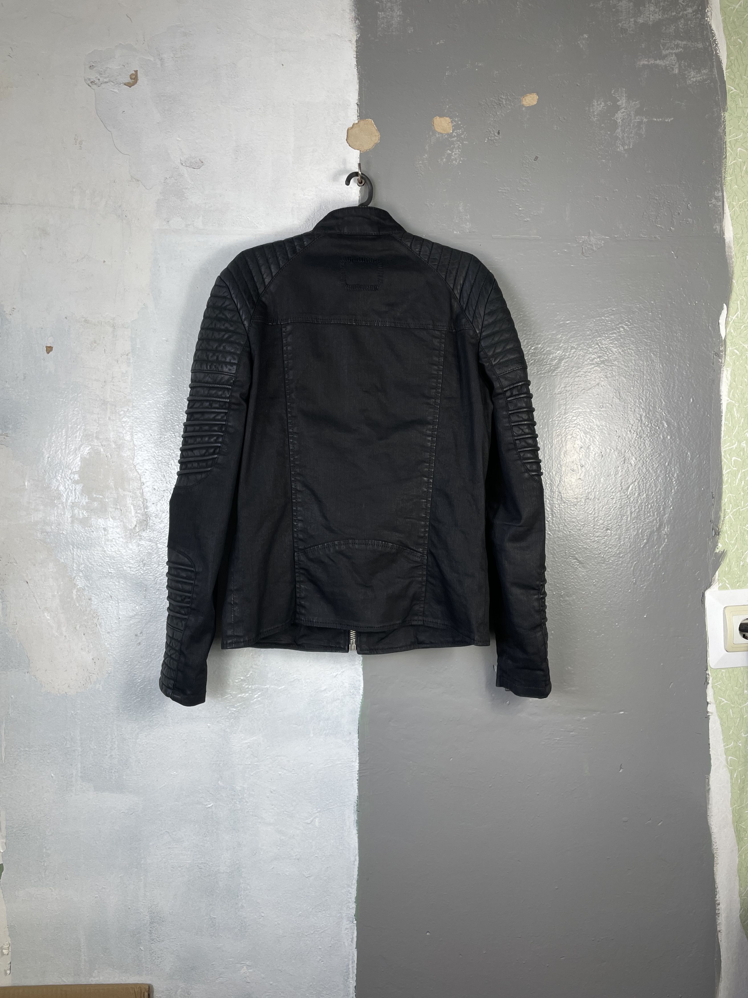 tigha Men`s TIGHA WAX LEATHER BLACK BIKER JACKEt SIZE M Size US M / EU 48-50 / 2 - 4 Thumbnail