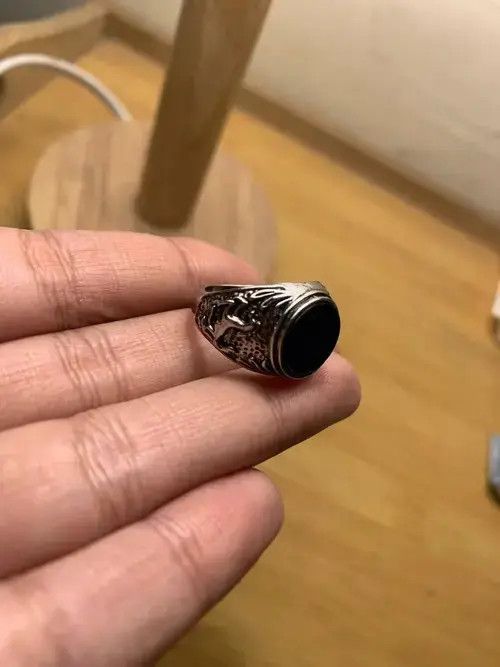 Other Punk Natural Stones Horse Engrave Ring Size ONE SIZE - 4 Thumbnail