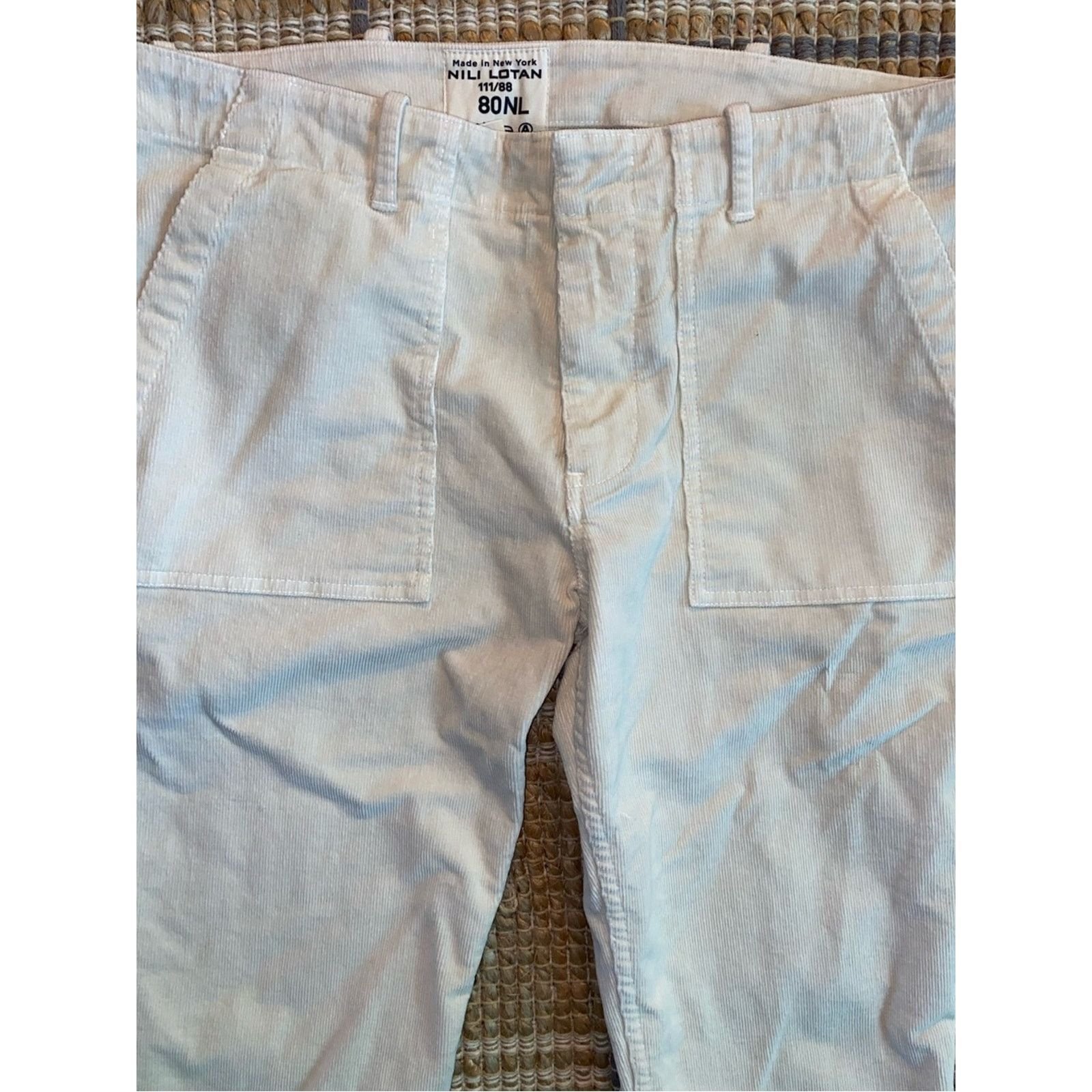 Nili Lotan NILI LOTAN $390 Jenna Corduroy Pant Winter White Womens 8 Size 30" / US 8 / IT 44 - 6 Thumbnail