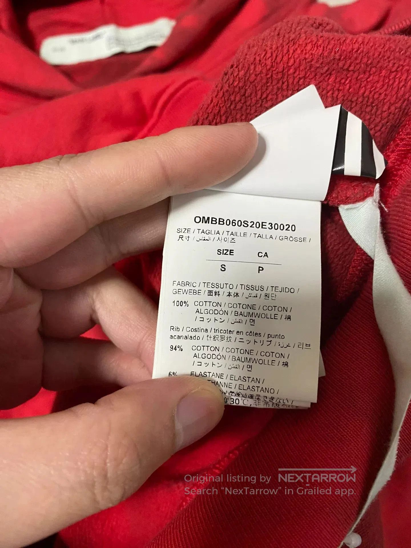 Off-White red tie-dye hooded sweatshirt with tags. Size US S / EU 44-46 / 1 - 4 Thumbnail