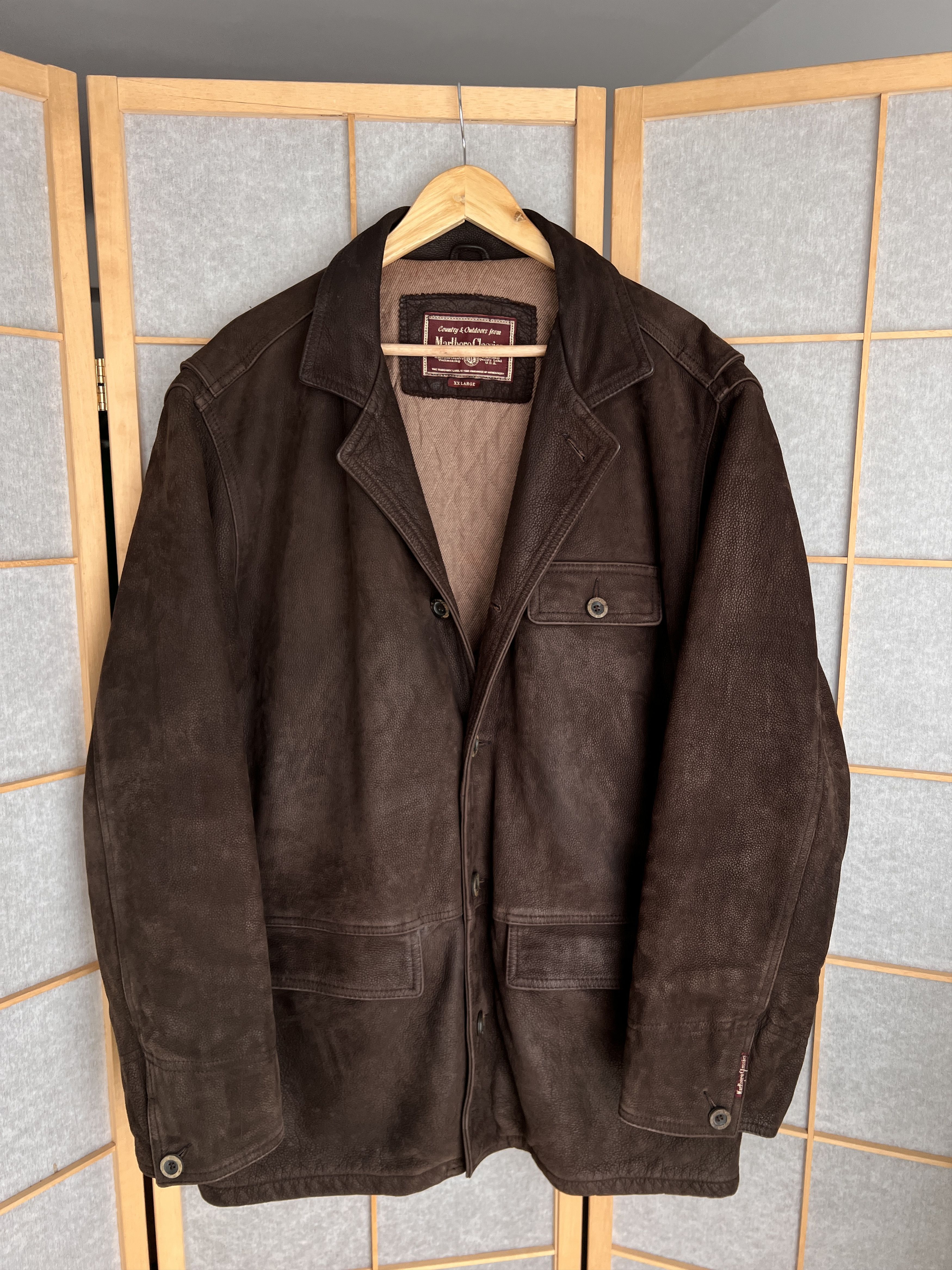 Marlboro Classics Archive! Marlboro Classics vintage 90s leather coat jacket Size US XXL / EU 58 / 5 - 21 Thumbnail