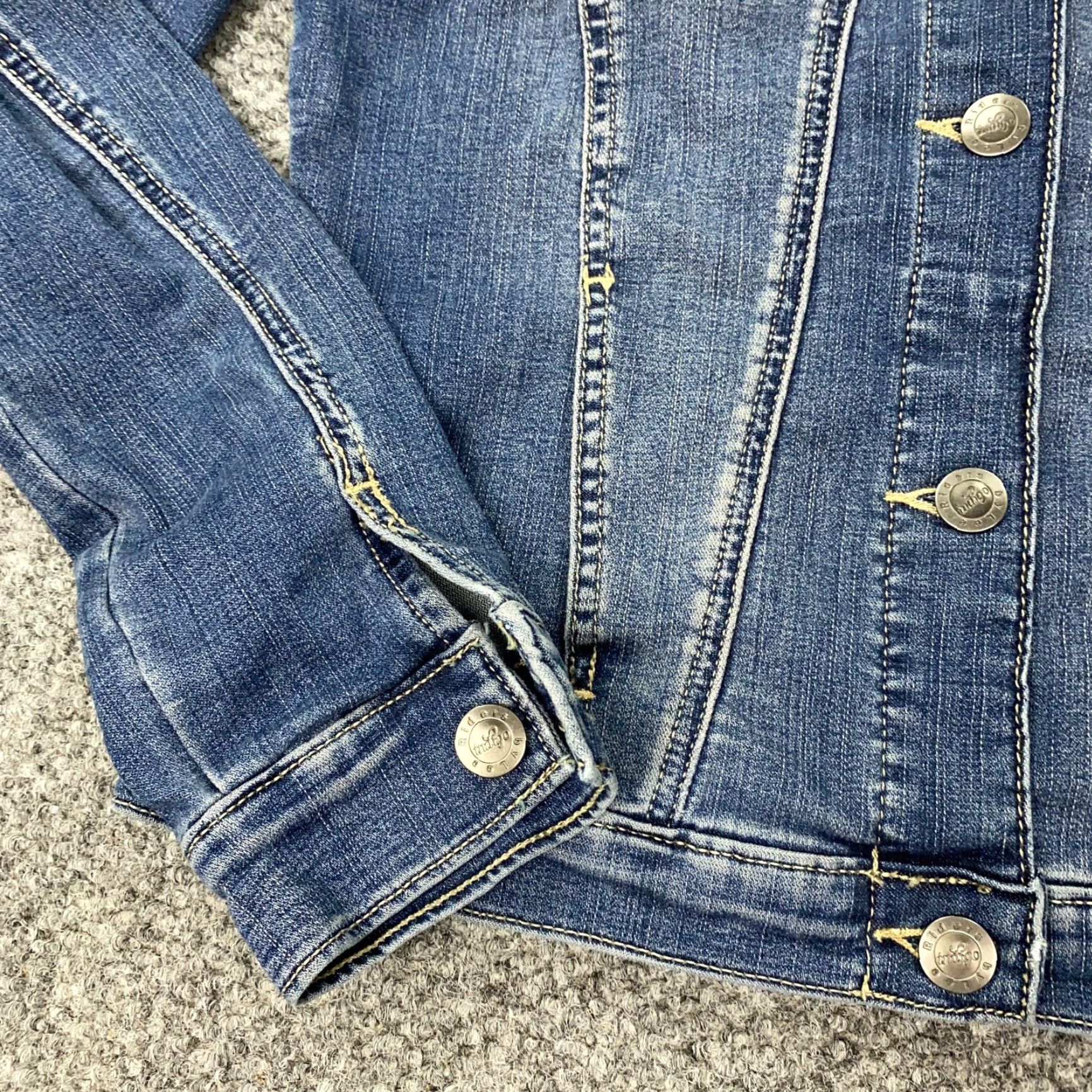 Vintage Riders By Lee Indigo Jean Jacket Womens Small Blue Denim Button Up Stretch Size 28" / US 6 / IT 42 - 5 Thumbnail