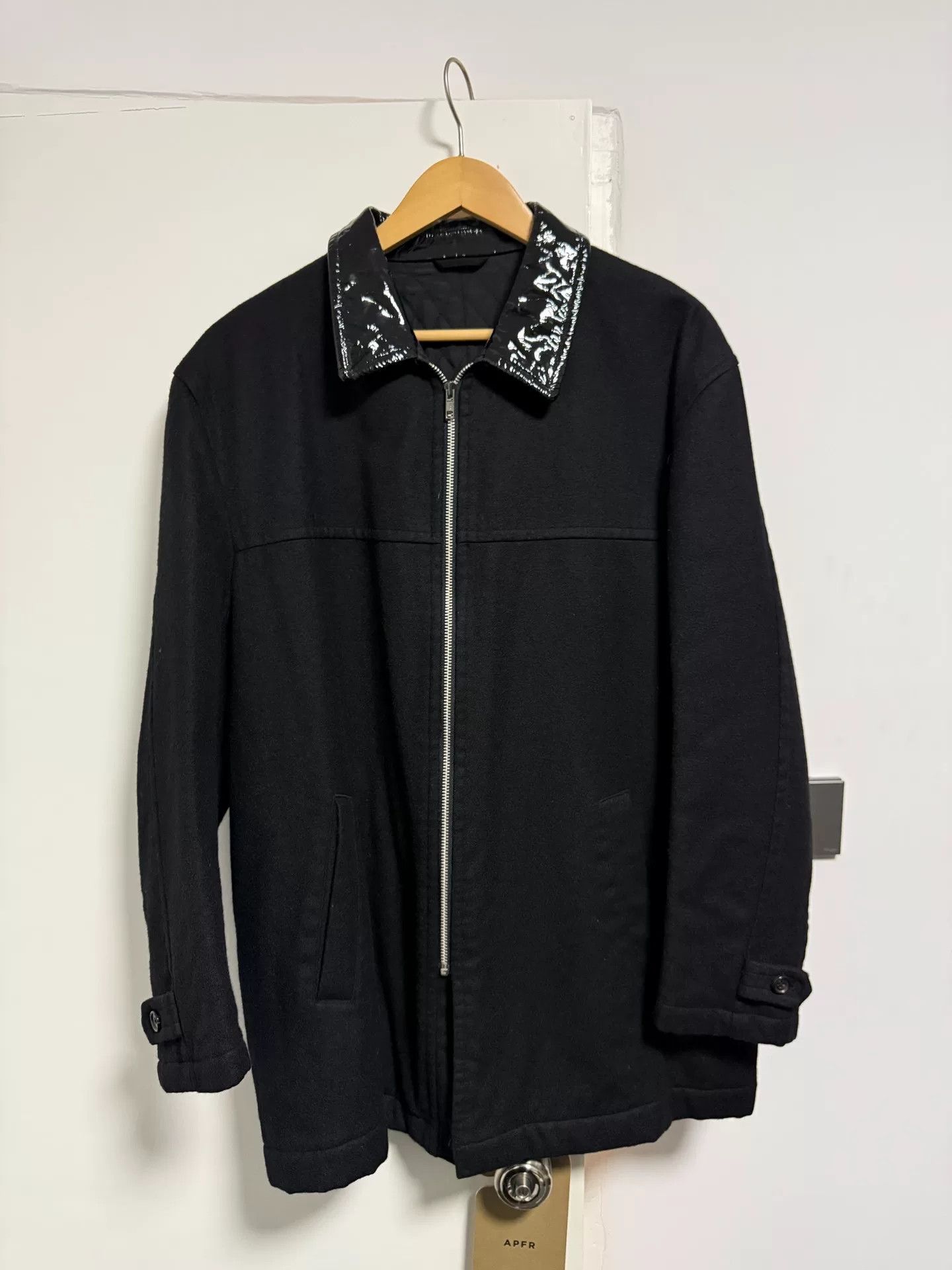 CDG 1996AW Patent Collar Wool Coat Jacket