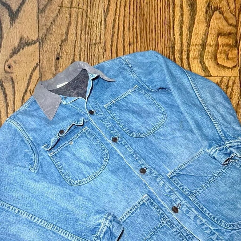 Other Vintage 60’s Blanket Lined Blue Denim Collared Chore Coat Size US L / EU 52-54 / 3 - 4 Thumbnail