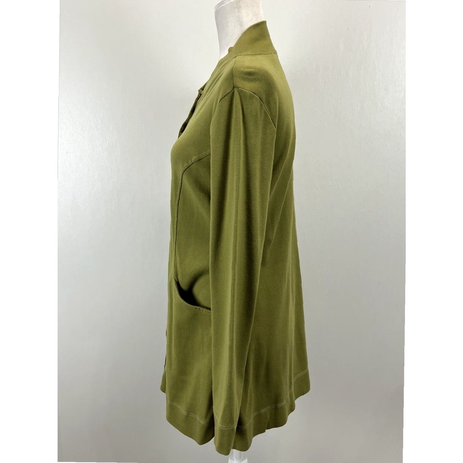 Soft Surroundings Soft Surroundings Women's Green Long Sleeve Cardigan Sweater with Pockets, XS Size XS / US 0-2 / IT 36-38 - 2 Thumbnail