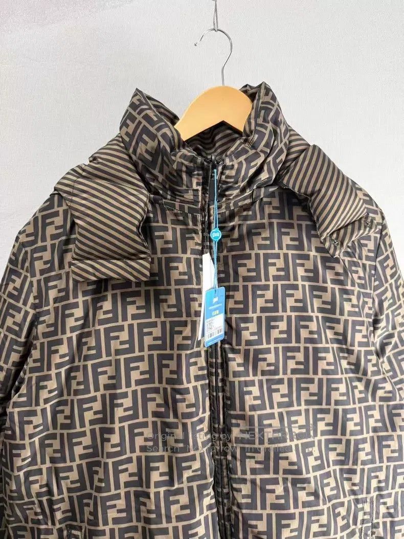 Fendi Fendi Brown All-over Printed Double-sided Hooded Down Jack Size US L / EU 52-54 / 3 - 3 Thumbnail