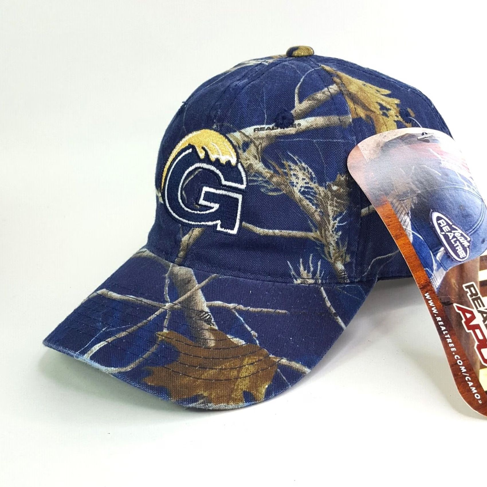 Realtree VINTAGE OC Blue Realtree Camo Sports Logo Snapback Adjustable Hat Baseball Cap Camouflage Hat Mens Camouflage Size ONE SIZE - 2 Thumbnail