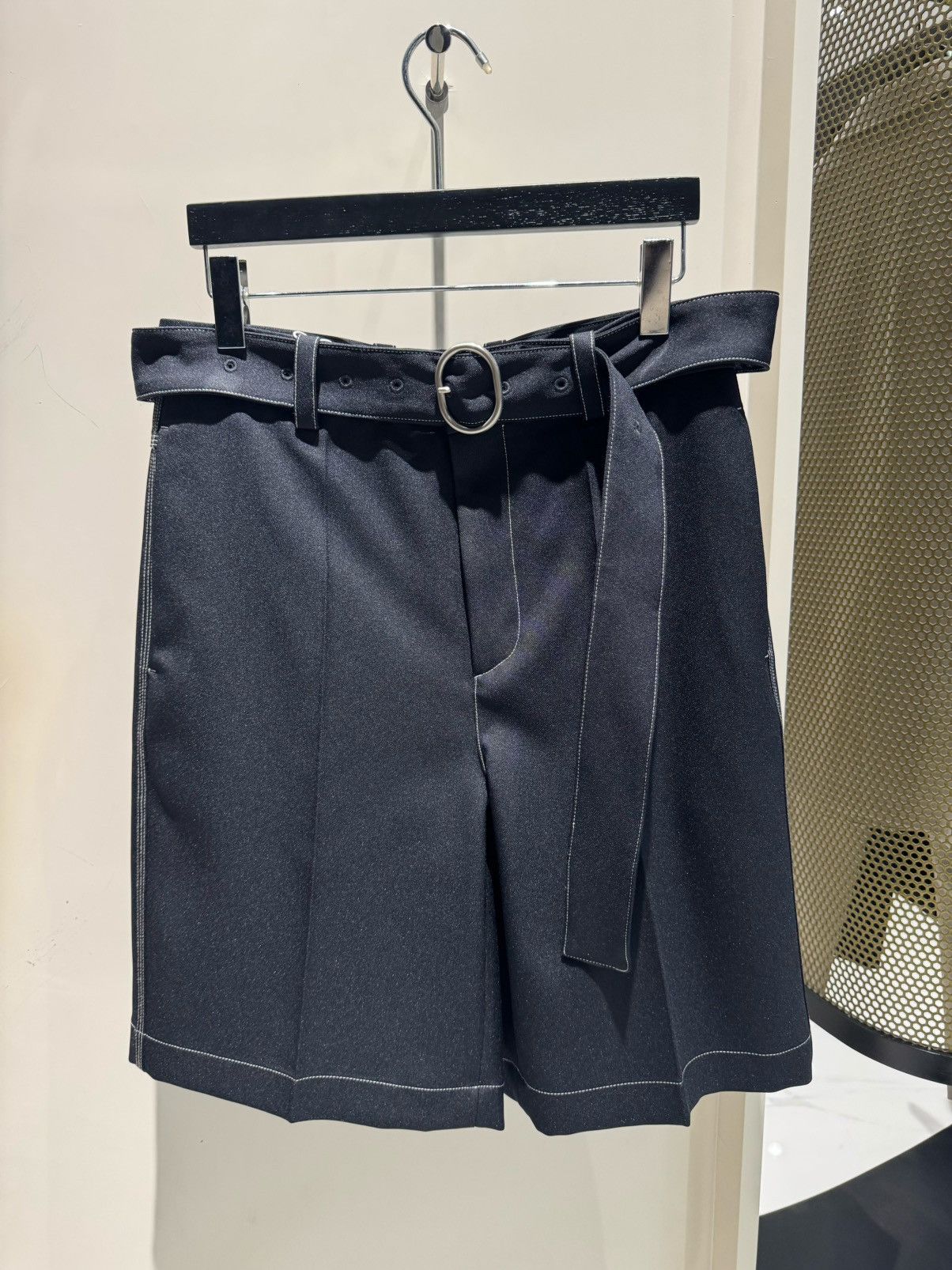 Jil Sander NWT Contrast Stitch Pleated Bermuda Shorts - BLUE, 46 Size US 30 / EU 46 - 1 Thumbnail