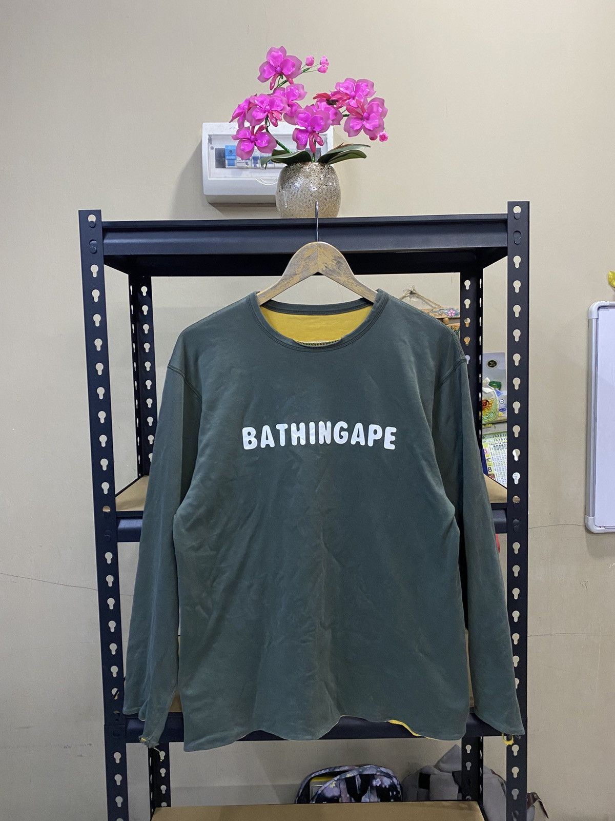 Nigo 🔥 Distressed 🔥 Vintage Bape Reversible Long Sleeve Tee Size US M / EU 48-50 / 2 - 2 Thumbnail