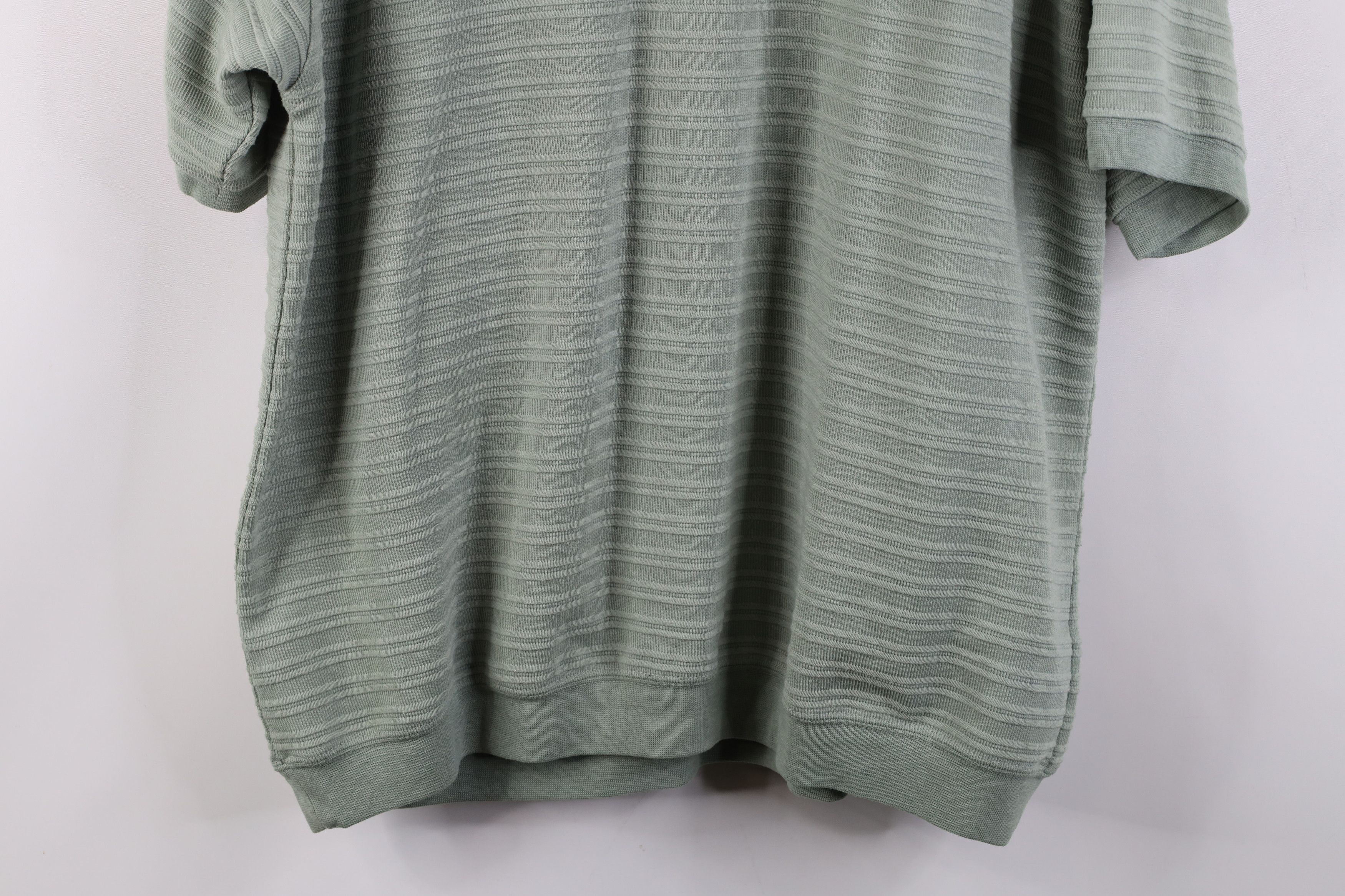 Vintage Vintage 90s Streetwear Ribbed Knit Pullover Polo Shirt Green Size US XL / EU 56 / 4 - 11 Thumbnail