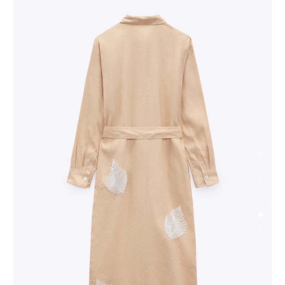 Zara Zara Limited Edition Linen Dress With Beading REF. 2731/077 Size L / US 10 / IT 46 - 2 Thumbnail