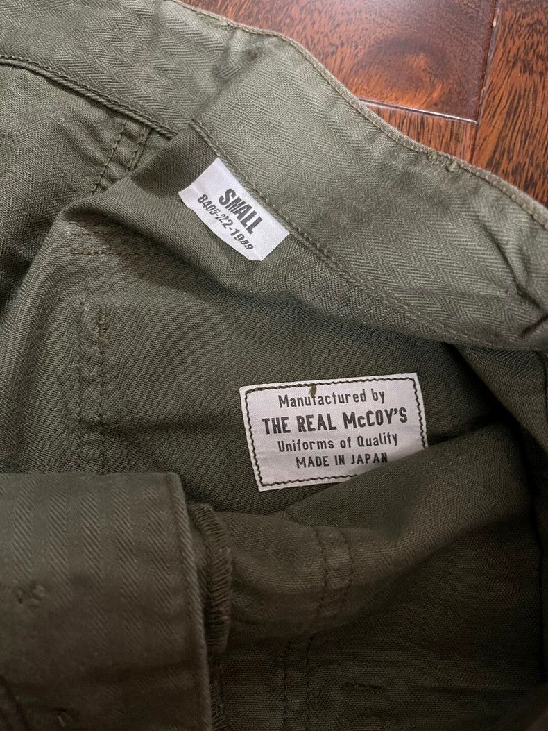 The Real McCoy's The Real McCoy Size SShorts, army green herringbone fabric, Size US 38 / EU 54 - 2 Thumbnail