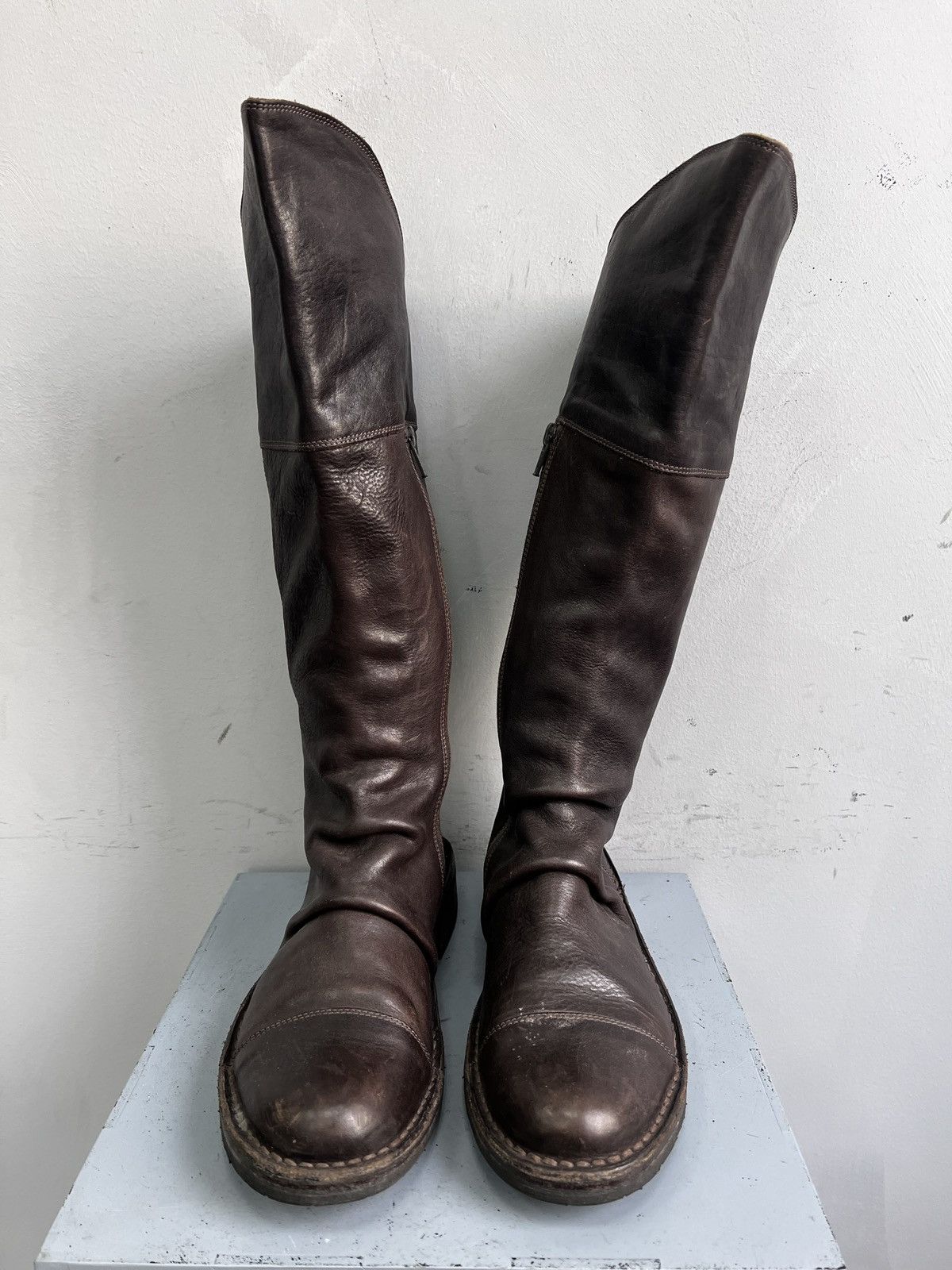 A.S.98 High long leather boots front zip Guidi style boots y2k Size US 8.5 / IT 38.5 - 3 Thumbnail