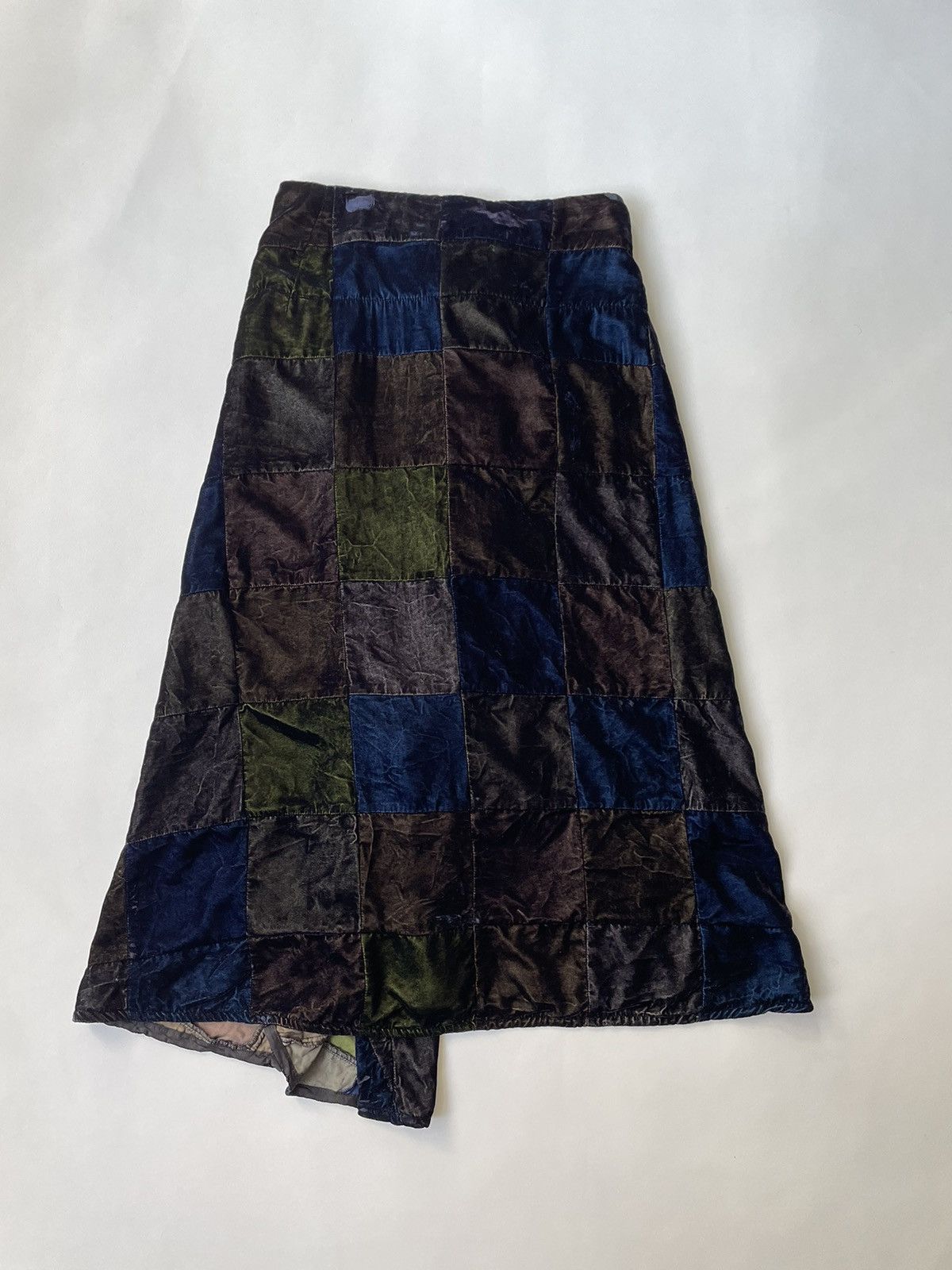 Comme des Garcons S/S 04 Patchwork Velvet Biker Skirt Size 26" / US 2 / IT 38 - 11 Thumbnail