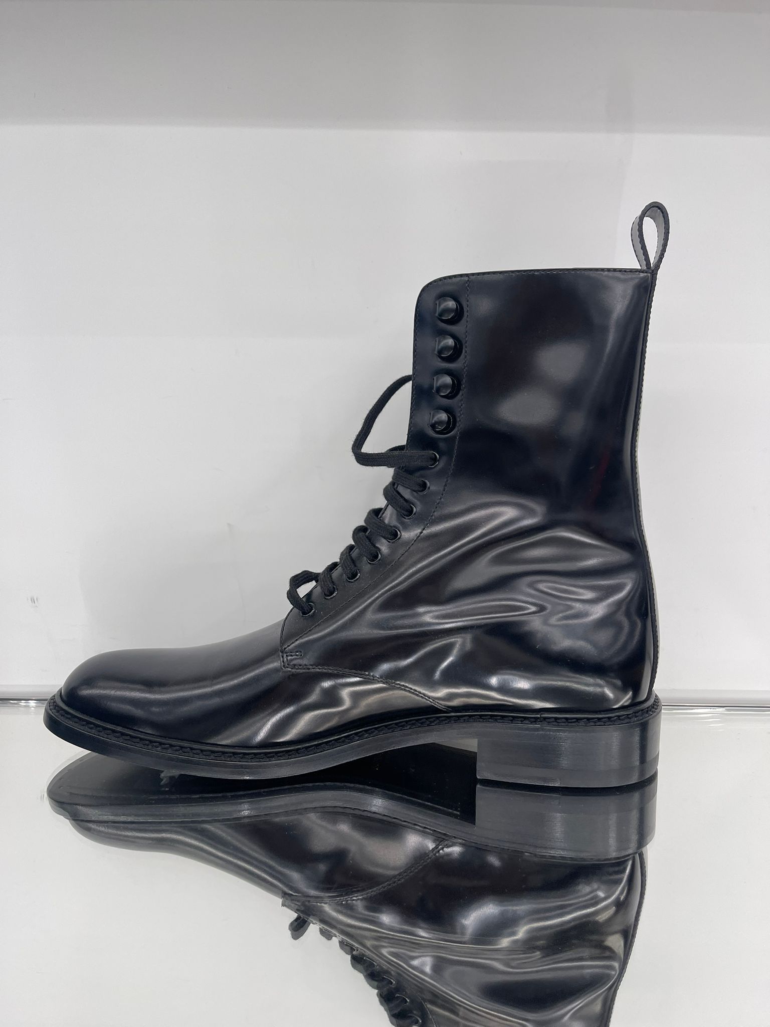 Saint Laurent Paris ARMY LACED BOOTS IN SHINY LEATHER Size US 7 / EU 40 - 4 Thumbnail