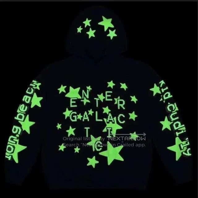 Kanye West kid cudi glow-in-the-dark star hoodie. Size US M / EU 48-50 / 2 - 2 Thumbnail