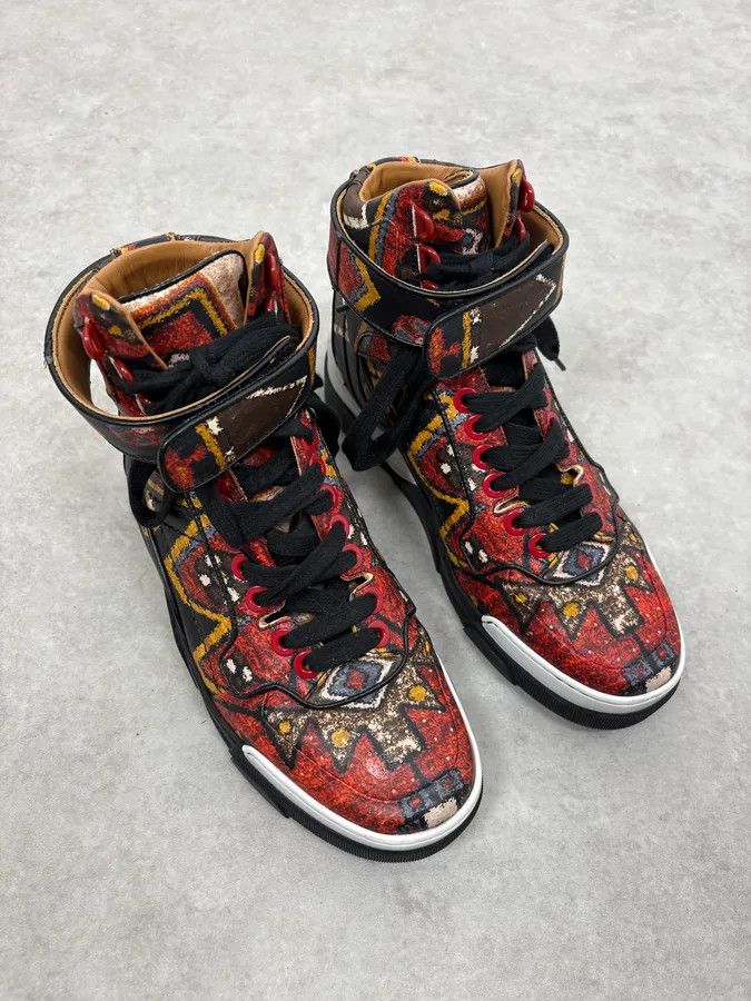 Givenchy AW2015 Givenchy Persan Red Mozaic High Leather Tyson Sneakers by Riccardo Tisci Size US 7 / EU 40 - 4 Thumbnail