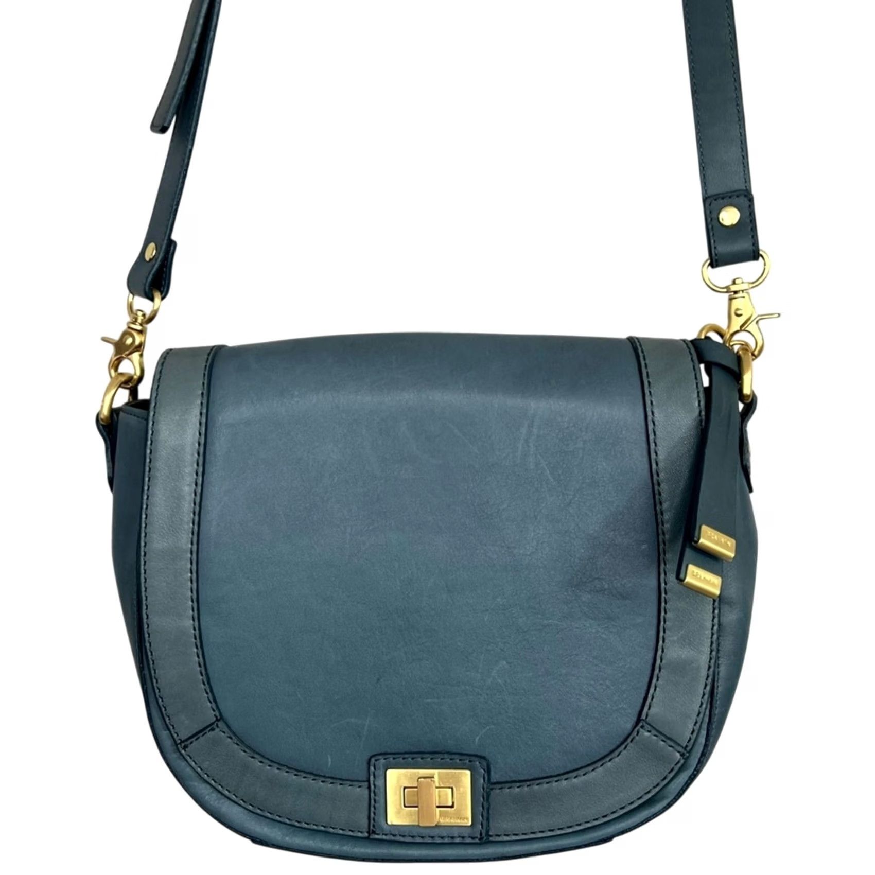 BRAHMIN Brahmin Crossbody Purse Southcoast Sonny Teal Aqua Blue Topaz Turnlock Womens Bag Size ONE SIZE - 2 Thumbnail