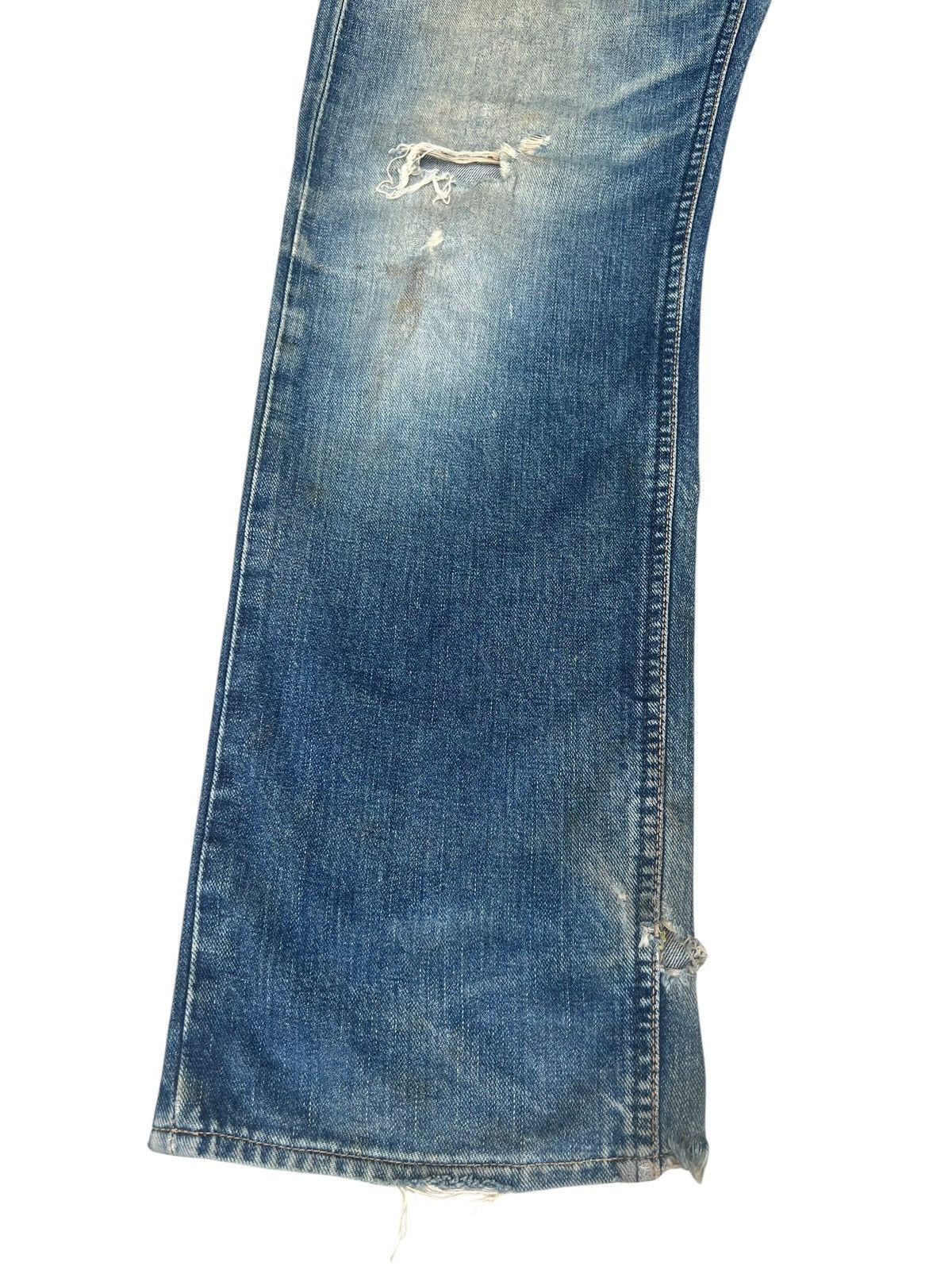 Lee Trashed Vintage Lee Ripped Dirty Mud Denim Selvedge Jeans Size US 30 / EU 46 - 7 Thumbnail