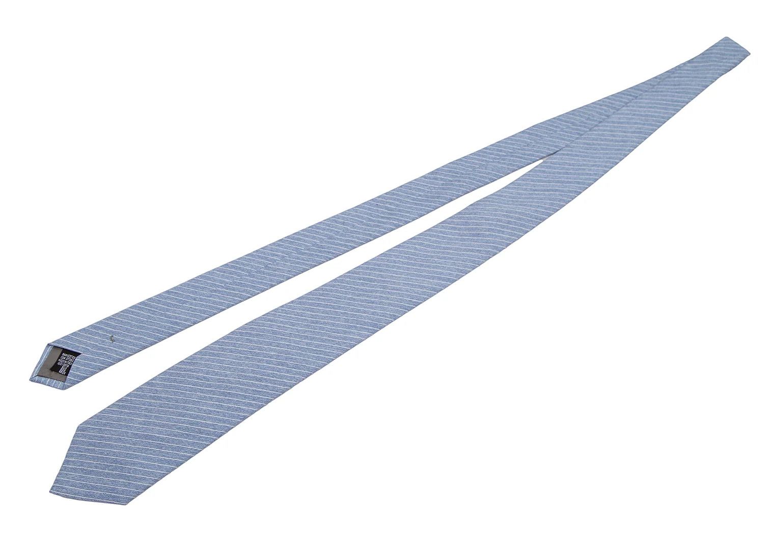 Emporio Armani Silk Herringbone Regimental Tie in Light Blue Size ONE SIZE - 2 Thumbnail