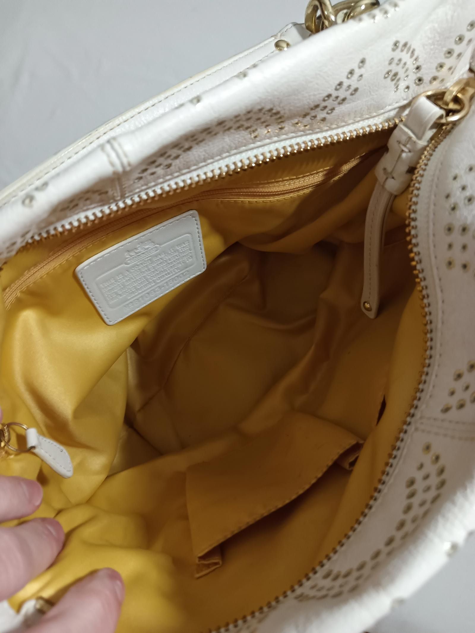 Coach Stylish White Studded Handbag by Coach Size ONE SIZE - 3 Thumbnail