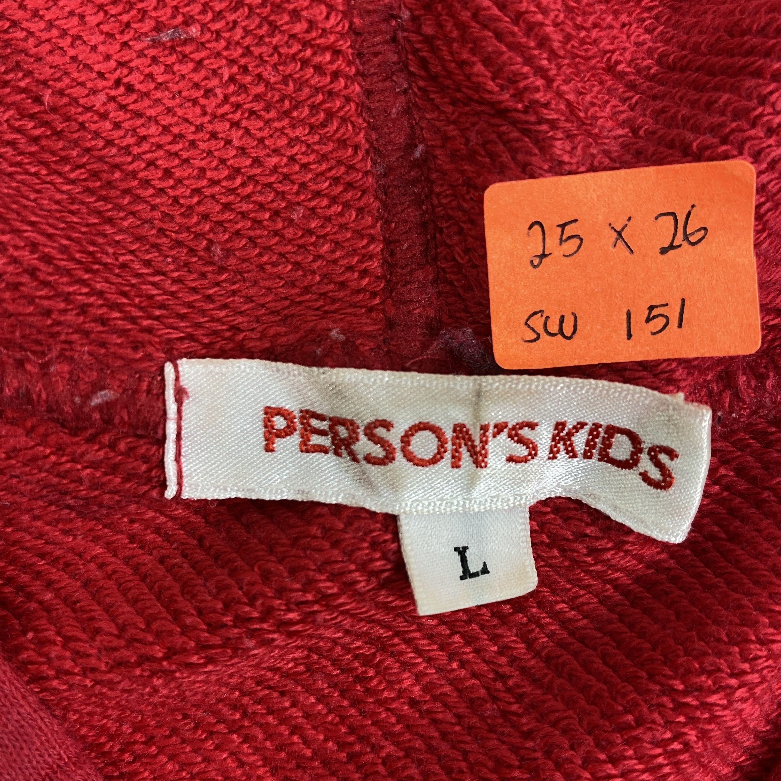 Japanese Brand Vintage Person's Kids Red Hoodie -SW151 Size US L / EU 52-54 / 3 - 3 Thumbnail