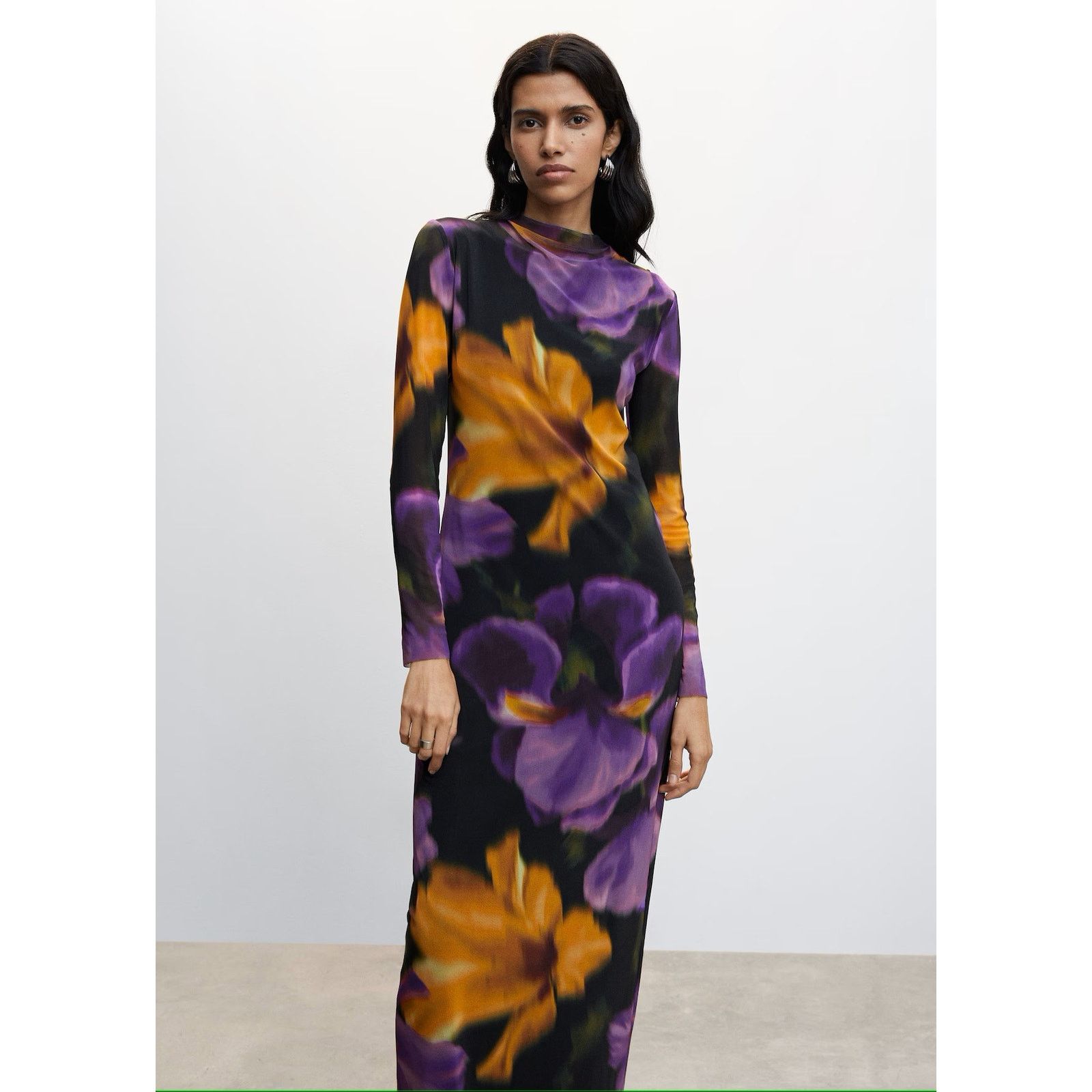 Mango MANGO Floral High Neck Maxi Dress NWT Size S / US 4 / IT 40 - 20 Thumbnail