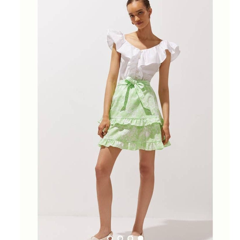 Anthropologie New Peter Som for Anthropologie Ruffled Mini Skirt $140 Sz M Size 32" / US 10 / IT 46 - 3 Thumbnail