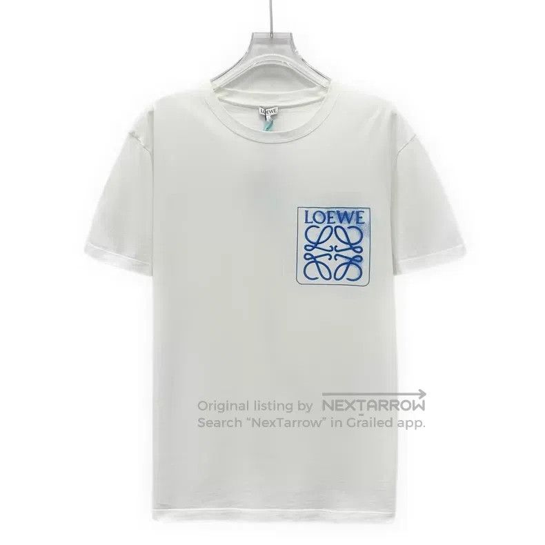 Loewe Loewe White logo embroidered cotton round neck short sleev Size US M / EU 48-50 / 2 - 1 Thumbnail