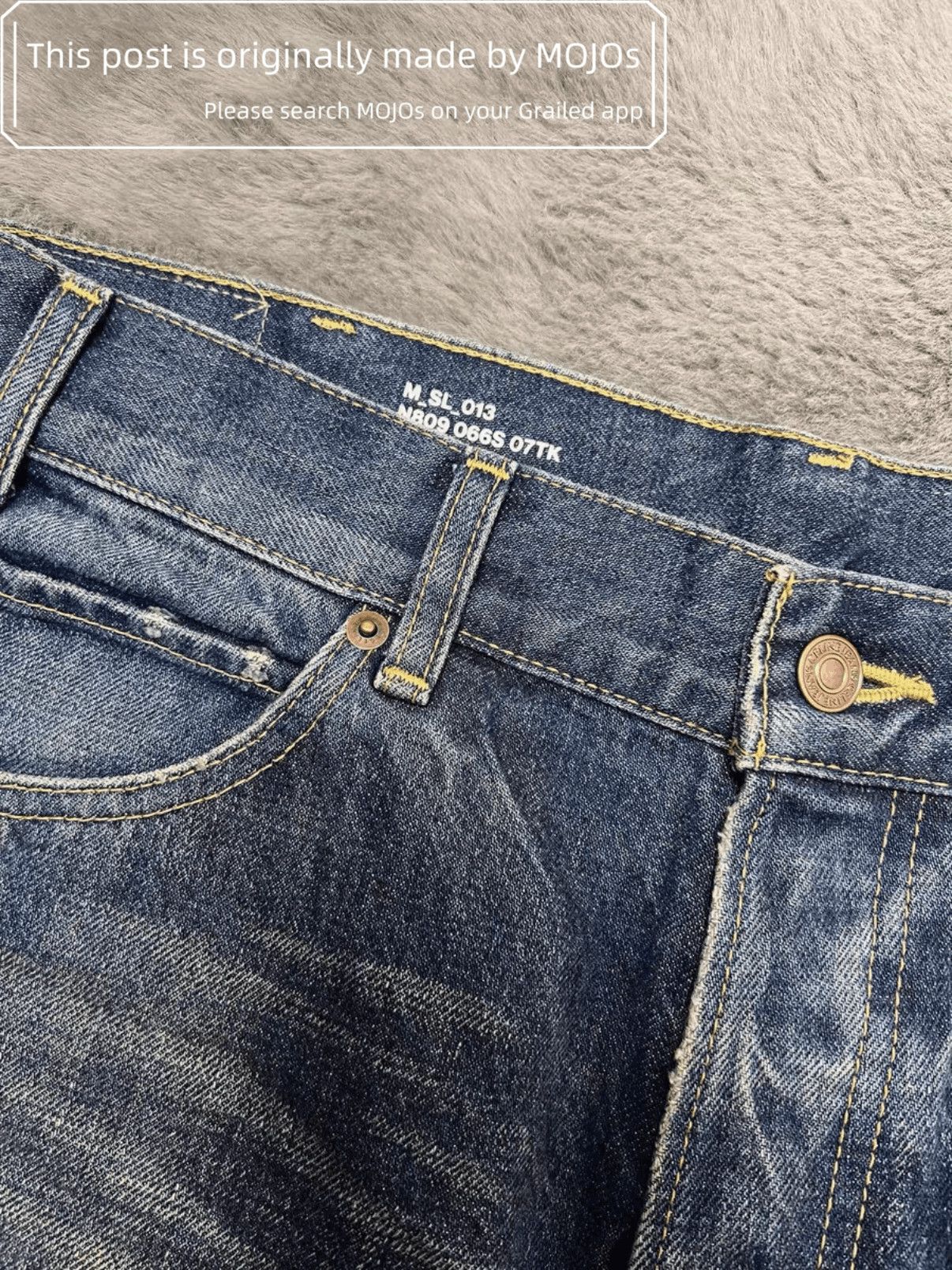 Celine Sz32 Celine 23SS Bottom Distressed Denim mojos18021028 Size US 32 / EU 48 - 3 Thumbnail