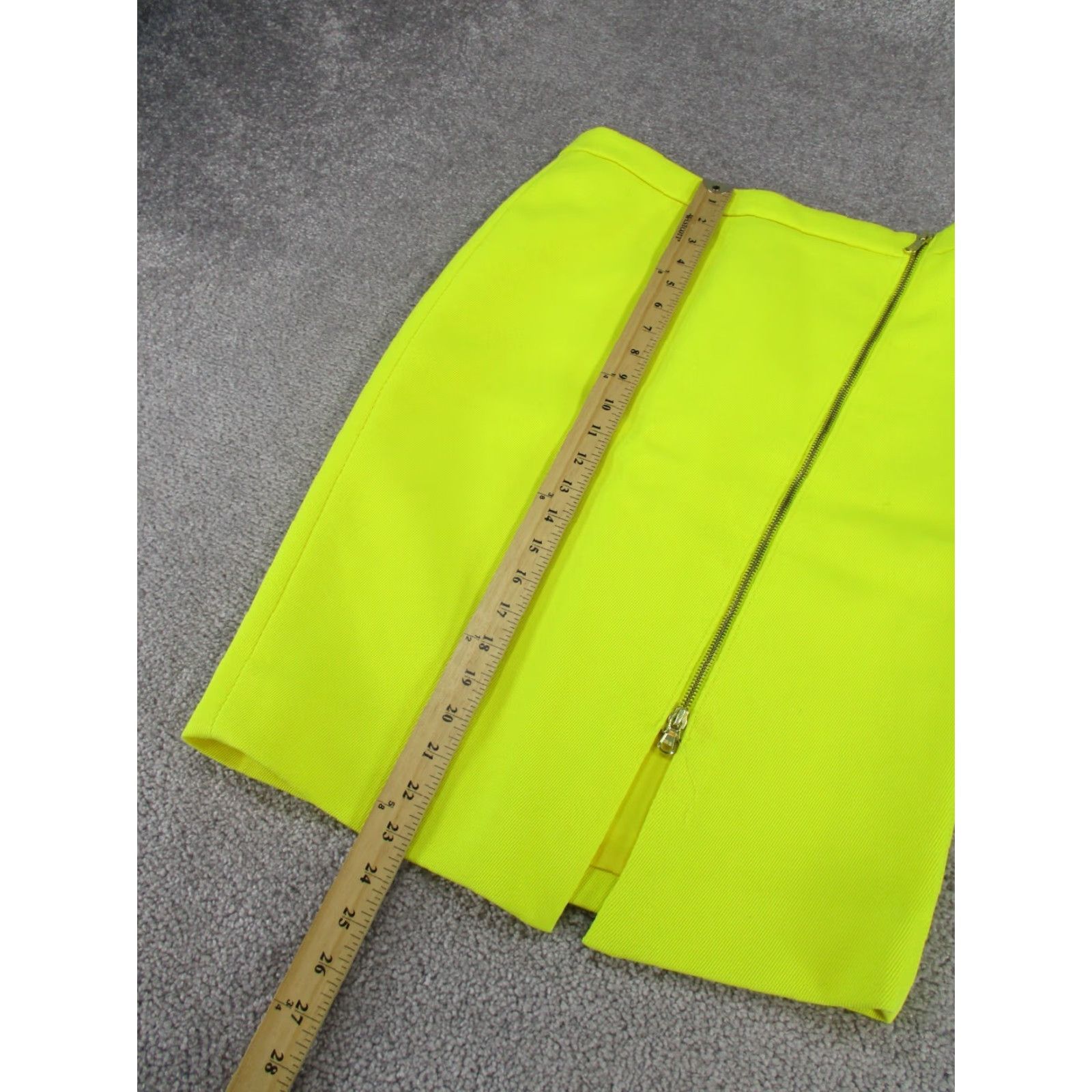 J.Crew VINTAGE J. Crew Pencil Skirt Womens 4 Yellow Full Front Zip Size 27" / US 4 / IT 40 - 3 Thumbnail