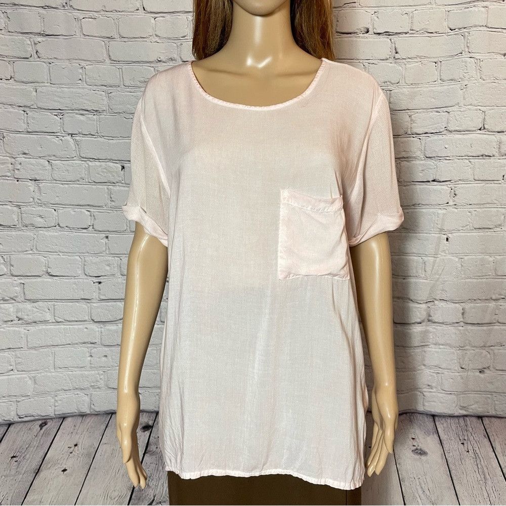 Other NWT New Tina + Jo Pink Short Sleeve Hi-Low Top Size S Size S / US 4 / IT 40 - 2 Thumbnail