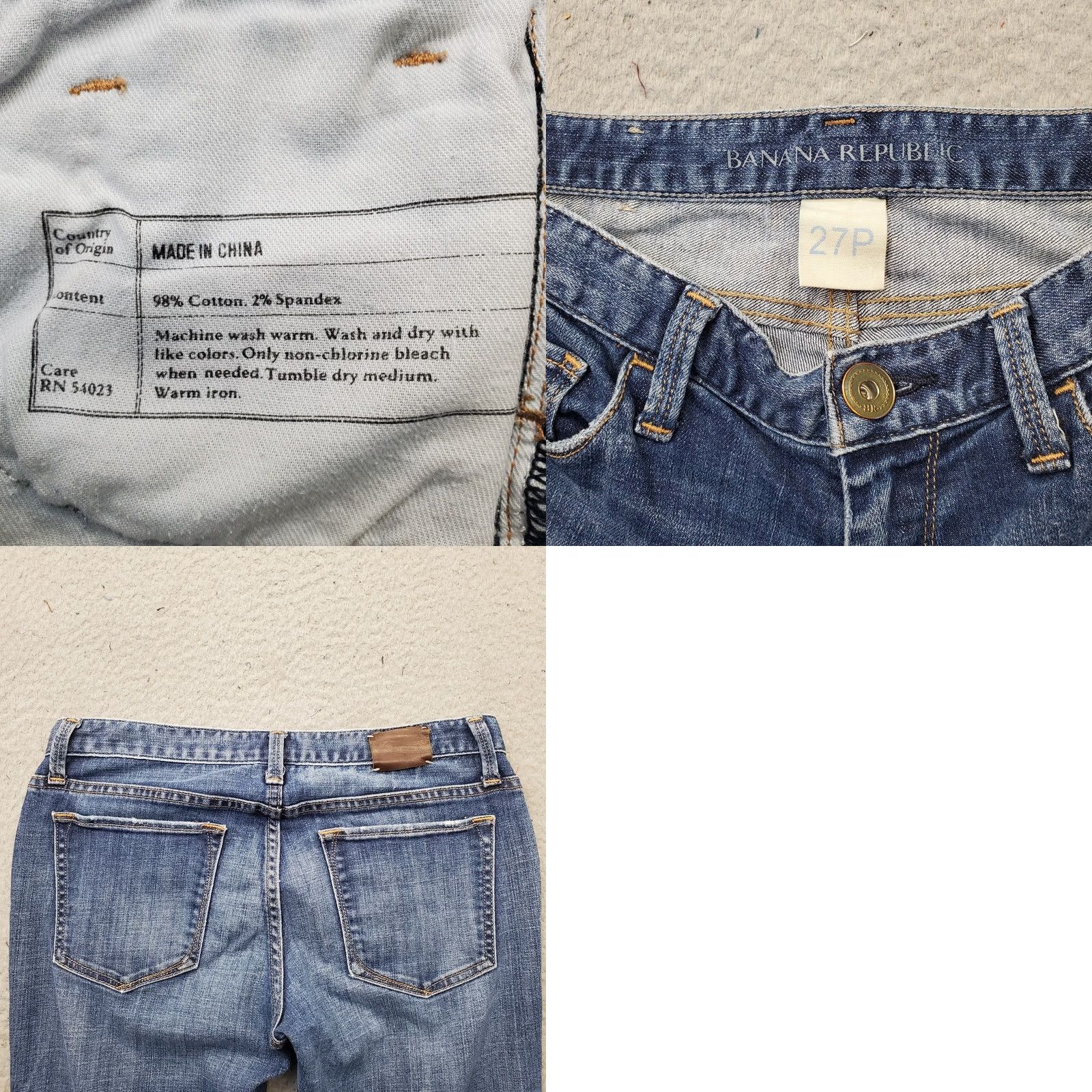 Banana Republic Banana Republic Womens 27P Blue Denim Skinny Jeans 5-Pocket Regular Stretch Distressed Vintage: No Streetwear Size 27" / US 4 / IT 40 - 8 Thumbnail