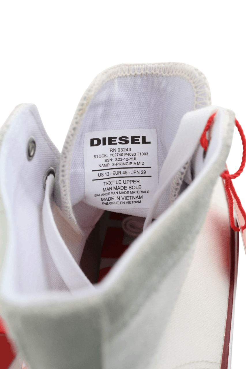 Diesel S-PRINCIPIA MID EU45 White Lace High Top Logo 40544 Size US 12 / EU 45 - 11 Thumbnail