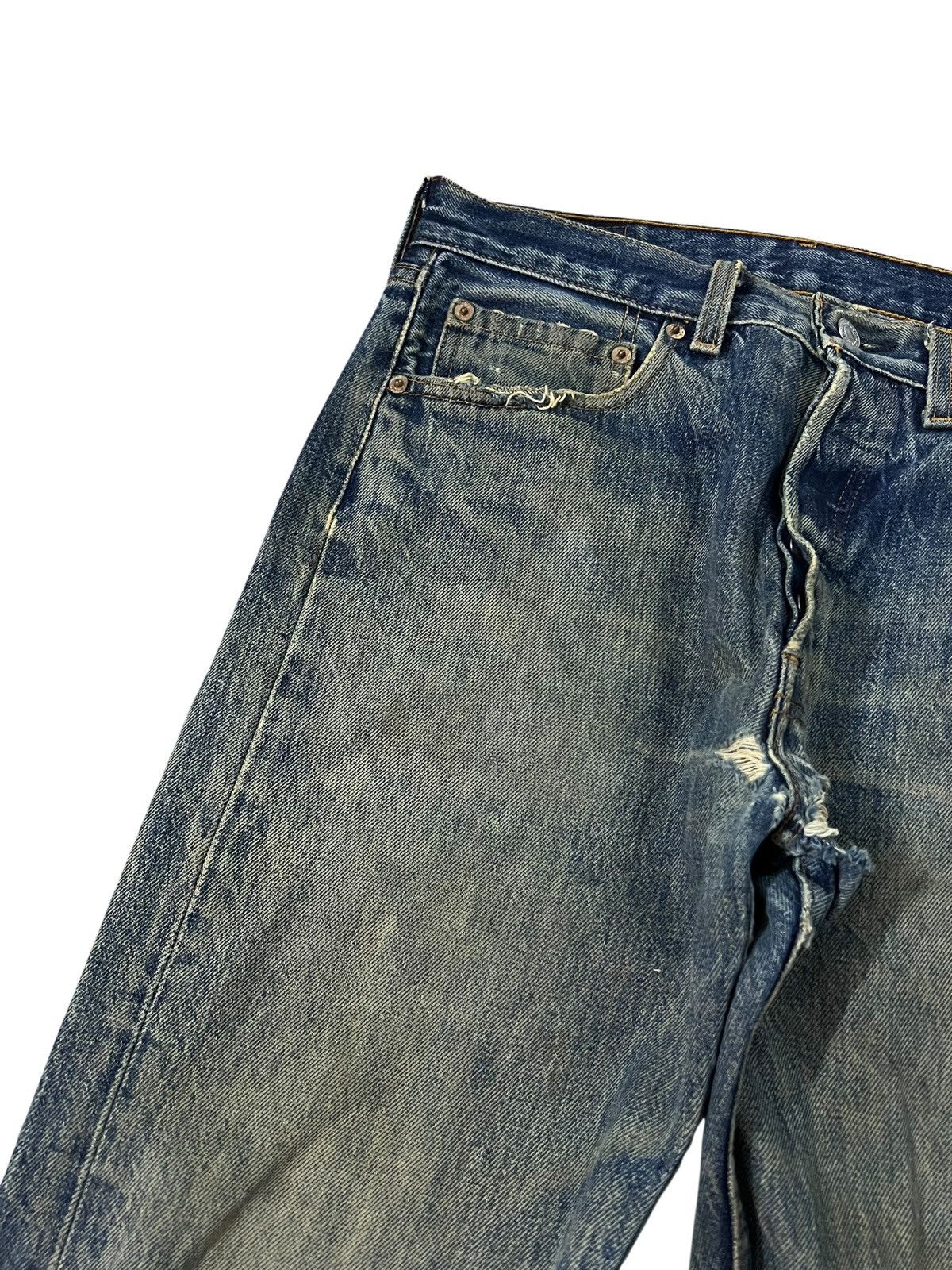 Levi's Vintage 90’s Levi’s 501 Distress Ripped Jean#kurt corbain Size US 30 / EU 46 - 8 Thumbnail