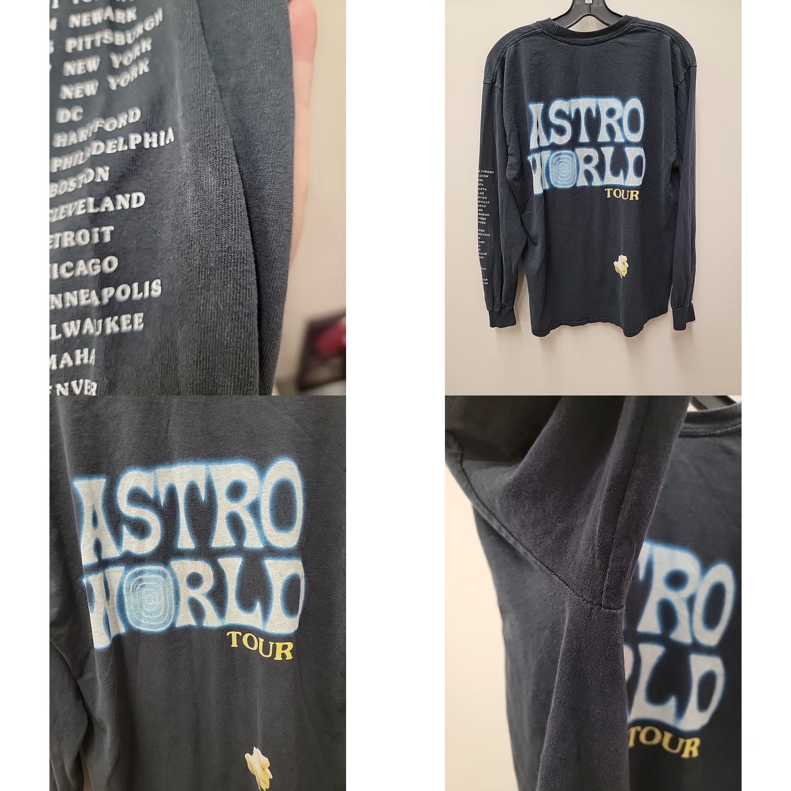 Travis Scott Travis Scott Astroworld Tour Wish You Were Here Men's M Black Graphic Tee Size US M / EU 48-50 / 2 - 8 Thumbnail