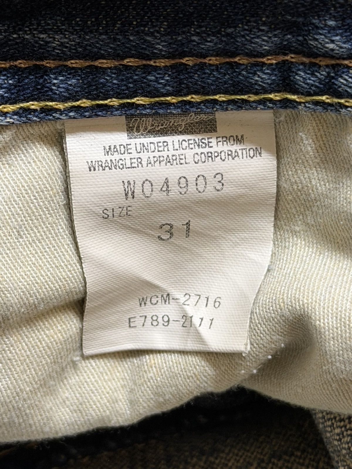 Wrangler Vtg Y2K Wrangler Mud Wash Faded Whisker Distress Straight Size US 33 - 8 Thumbnail
