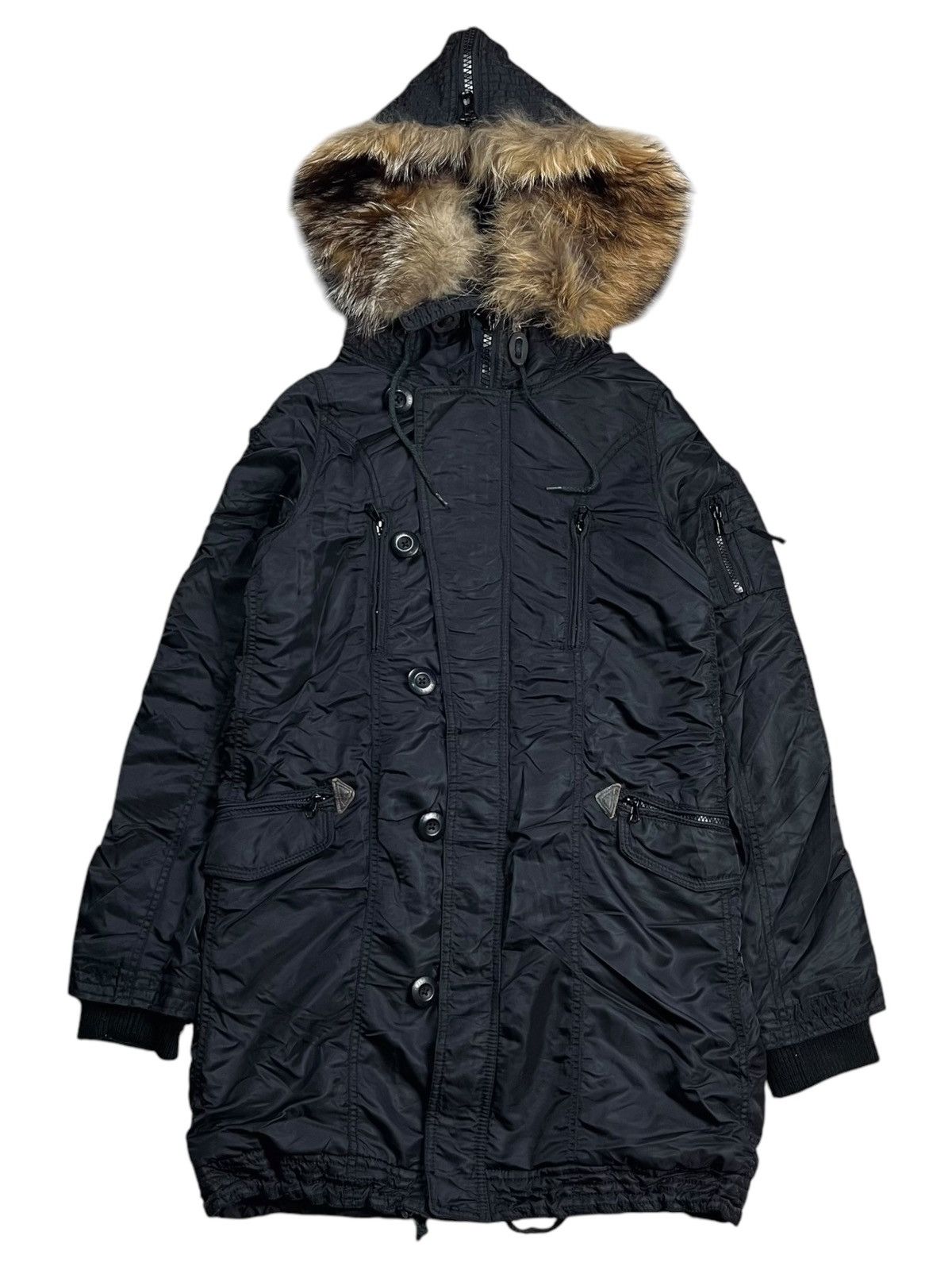 14th Addiction 2000s GOA - Fur Hoodie Apocalypse Jacket Size US M / EU 48-50 / 2 - 2 Thumbnail