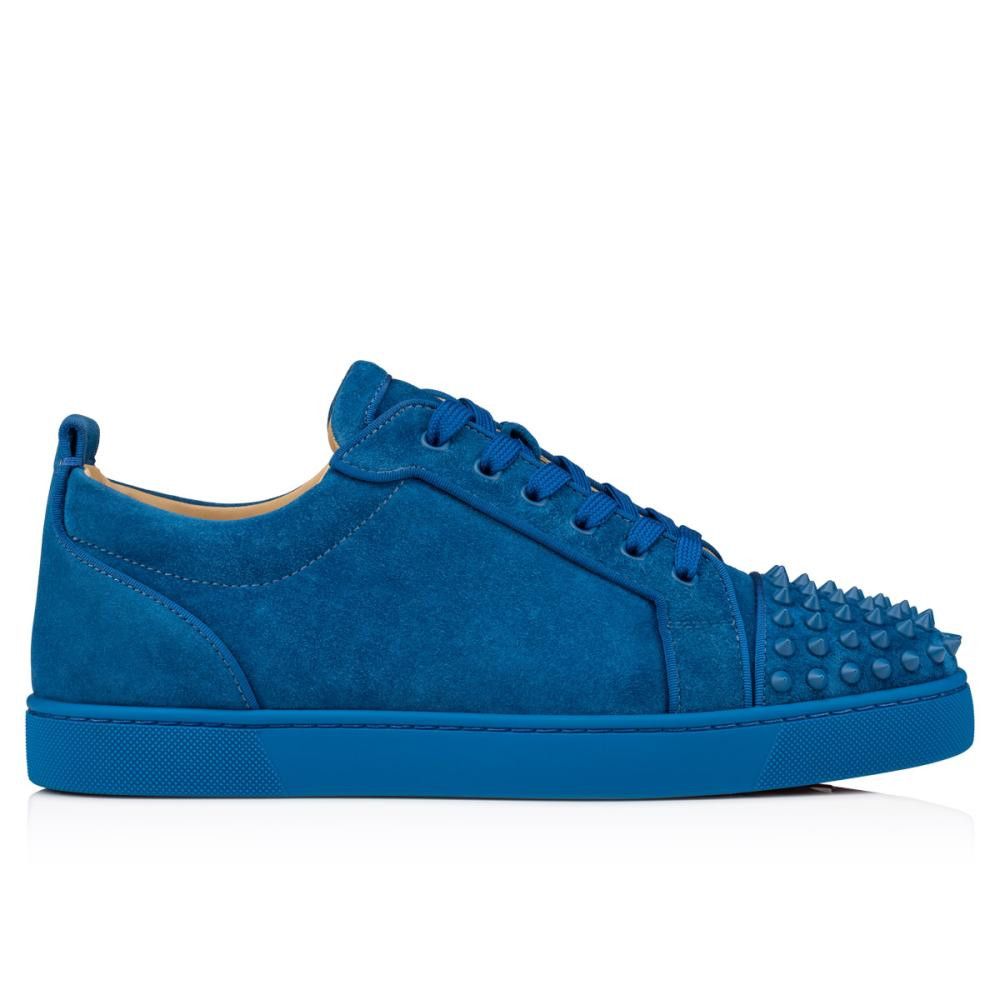 Christian Louboutin o1s1wg110125 Luis Junior Spikes Suede Sneakers in Blue Size US 10 / EU 43 - 2 Thumbnail