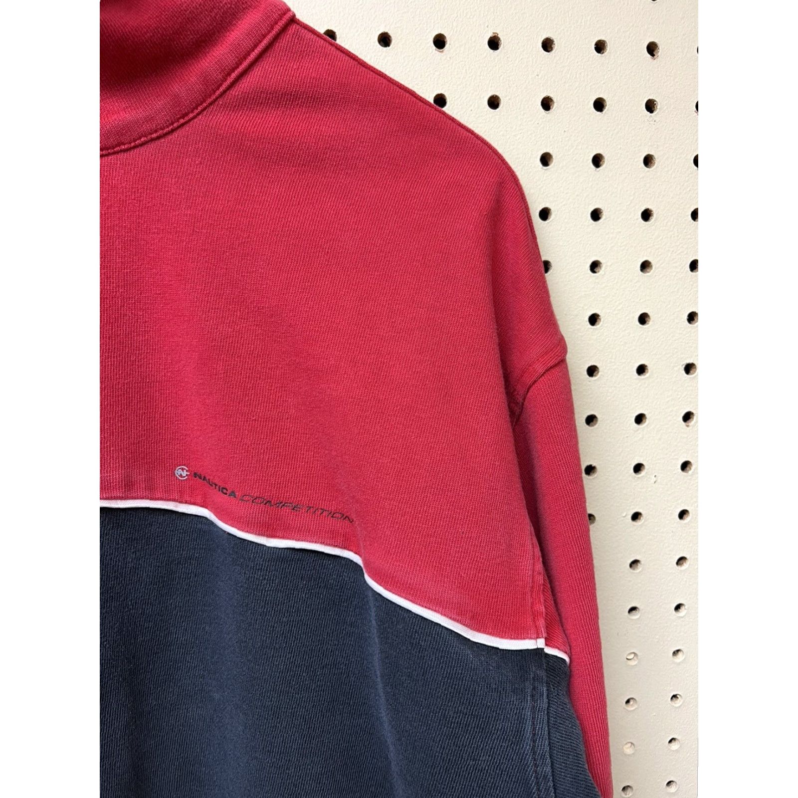 Nautica VINTAGE Nautica Competition Sweatshirt Long Sleeve Pull Over 1/4 Zip XL Red Black Mens Size US XL / EU 56 / 4 - 3 Thumbnail