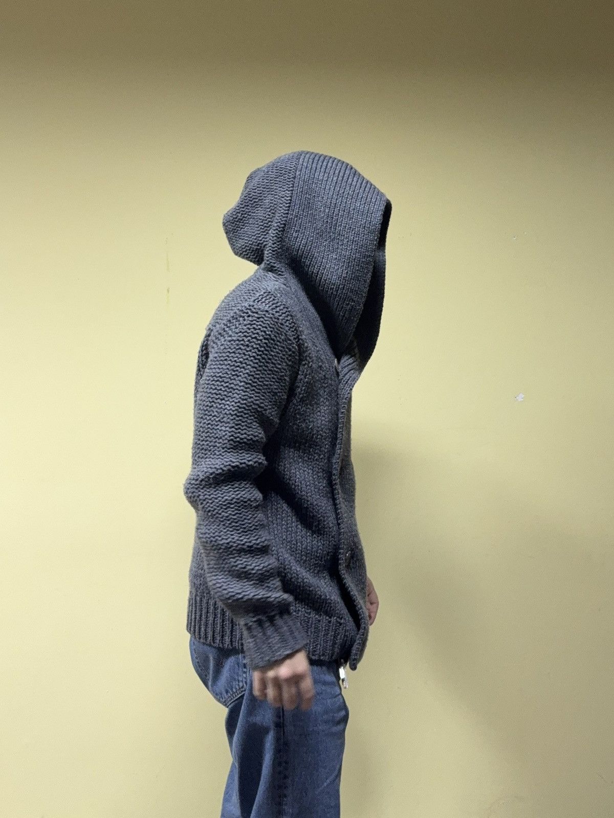 Diesel DIESEL giant hood avant garde knitted hoodie big wool button Size US L / EU 52-54 / 3 - 2 Thumbnail
