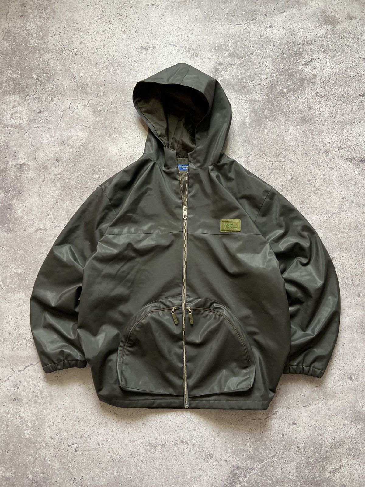 Yves Saint Laurent Vintage Rain YSL Jacket Hooded Size US XXS / EU 40 - 1 Thumbnail