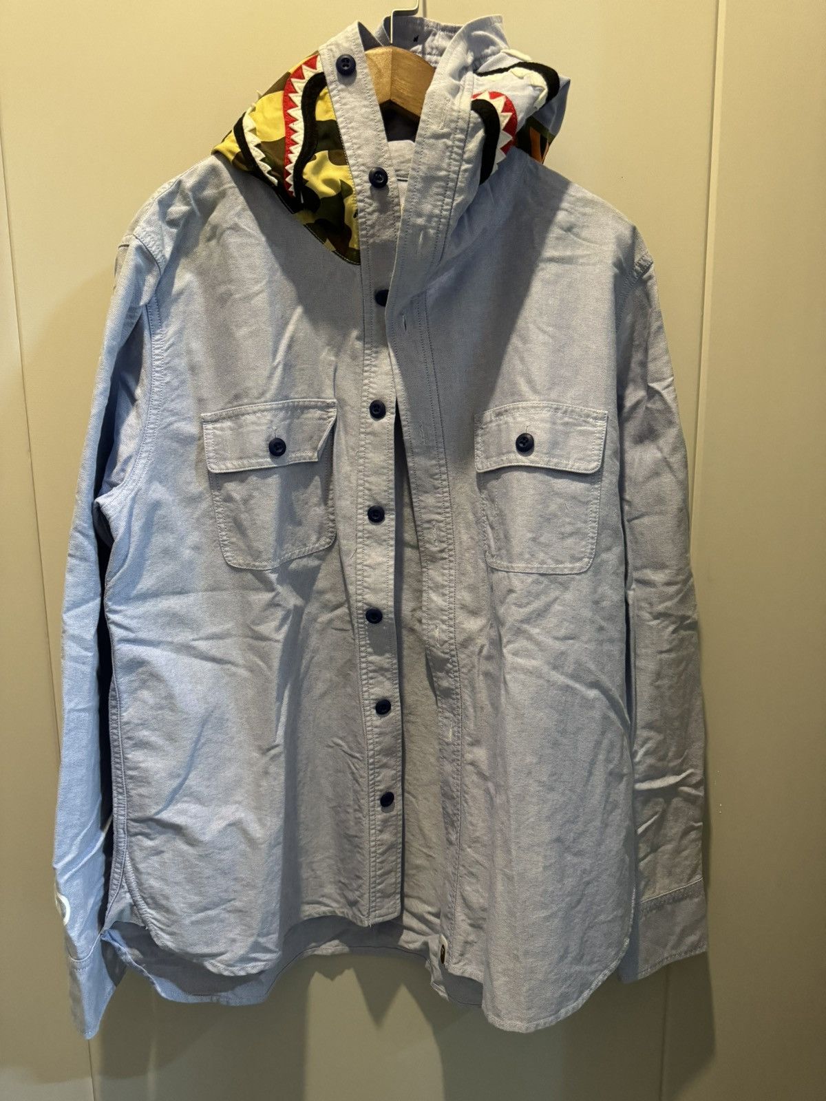 image of Bape Shark Shirt in Blue, Men's (Size Large)