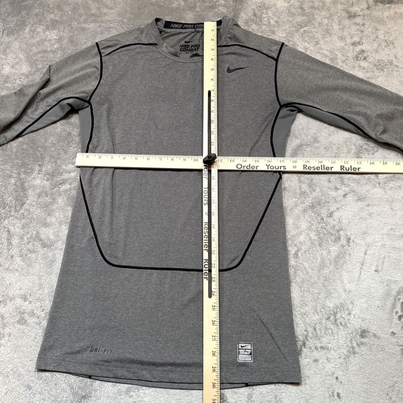 Nike Nike Pro Combat Shirt Mens XL Gray Compression Crew Neck Long Sleeve Dri-Fit Size US XL / EU 56 / 4 - 4 Thumbnail