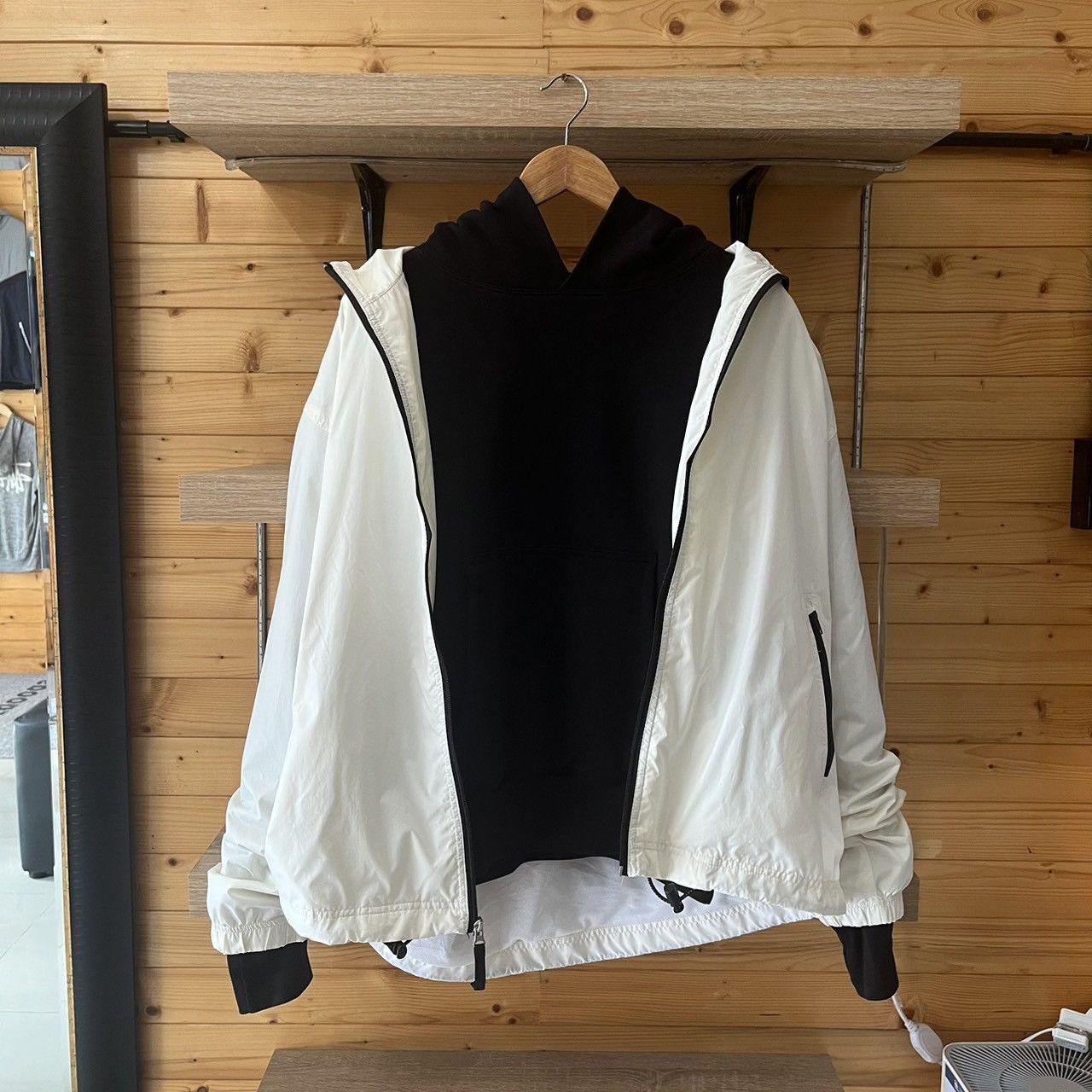 image of Yeezy Gap Perfect Hoodie Black (Free Gap Windbreaker Jacket), Men's (Size Medium)