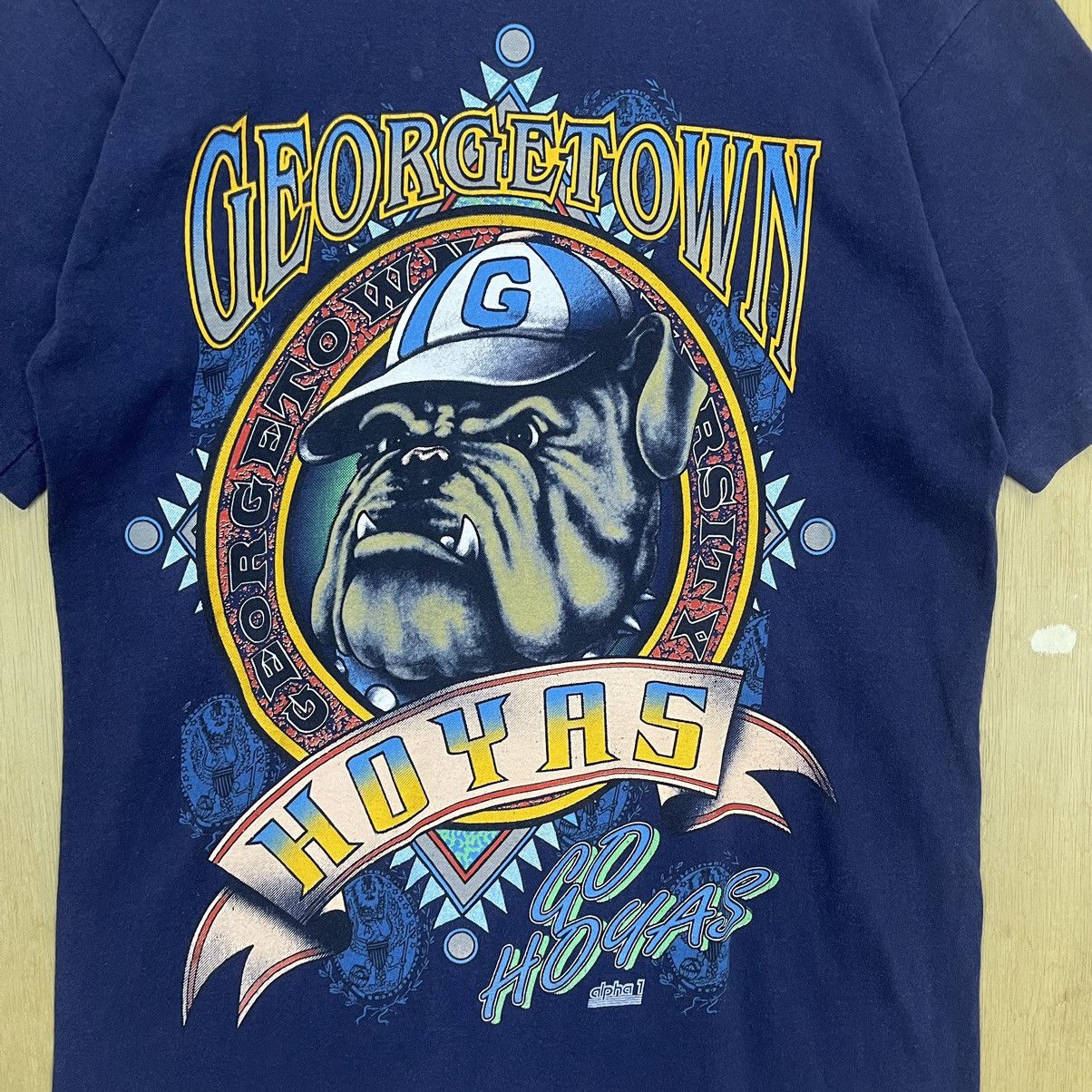 Vintage Vintage 90s Georgetown Hoyas University Tee Size US L / EU 52-54 / 3 - 4 Thumbnail