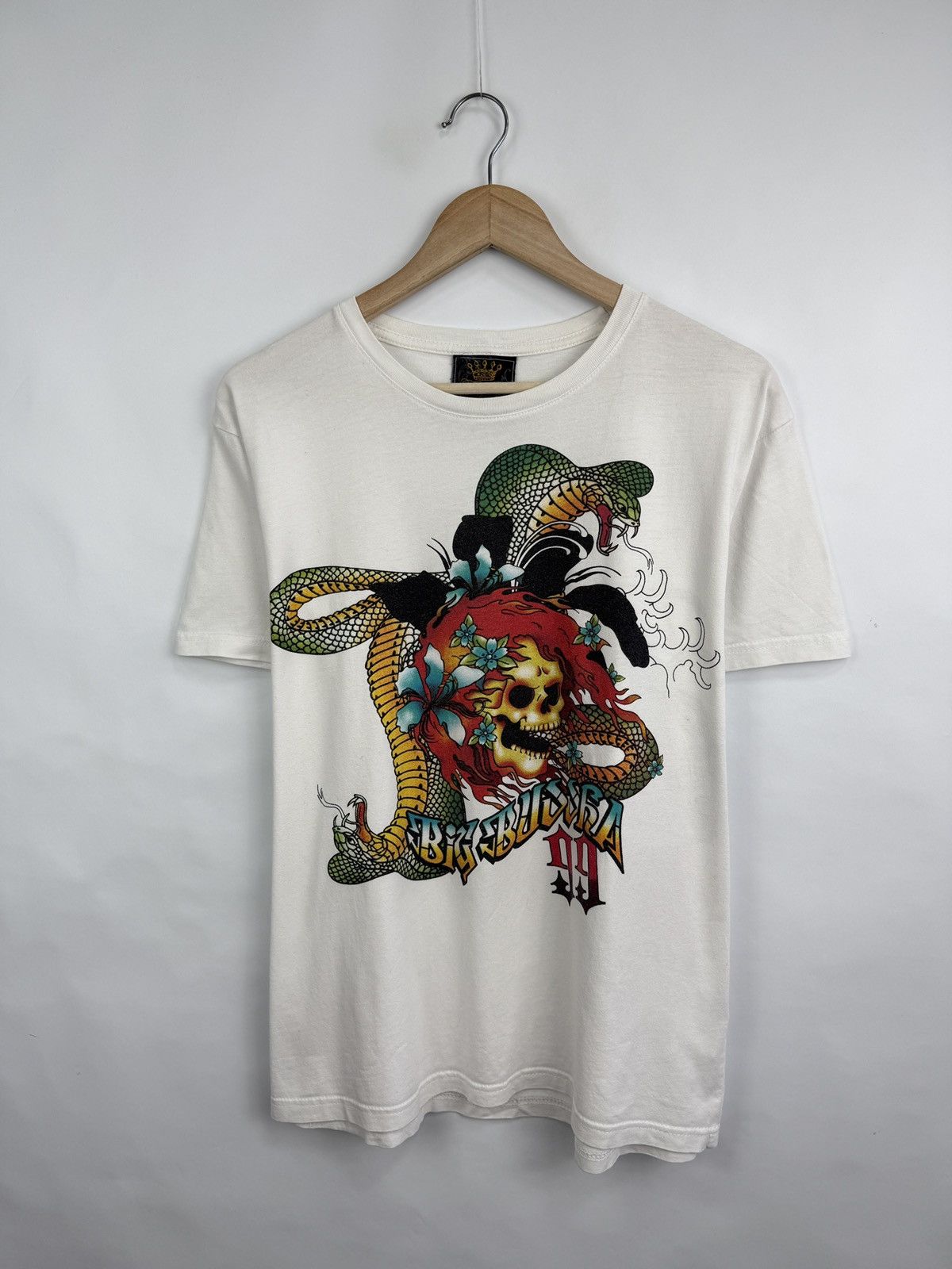 Christian Audigier × Ed Hardy 🇺🇸 Vintage 90s Big Buddha Forever ED Hardy Style t-shirt hype Size US M / EU 48-50 / 2 - 5 Thumbnail