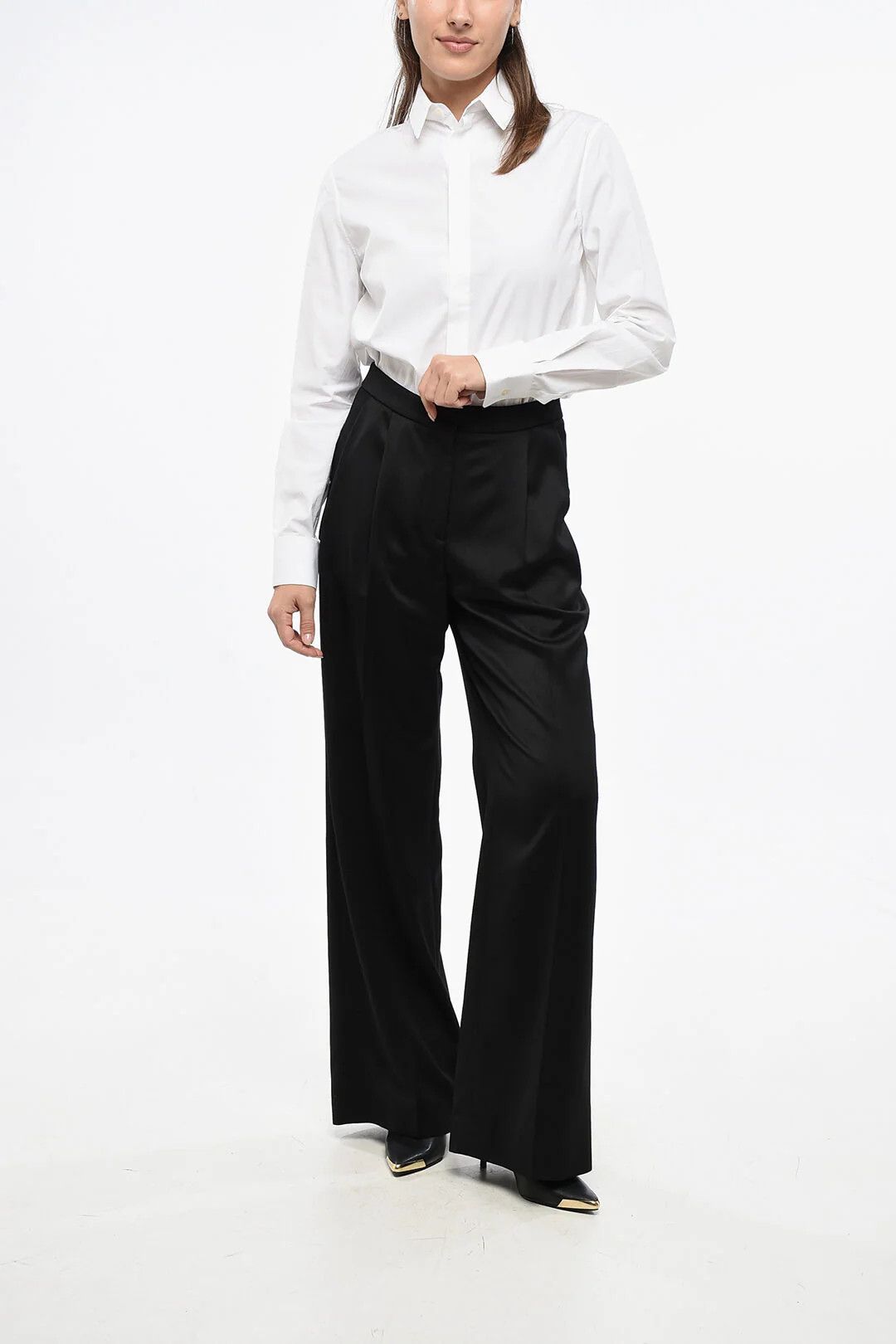 Givenchy og1mm0326 Wool Palazzo Pant in Black Size 27" / US 4 / IT 40 - 4 Thumbnail